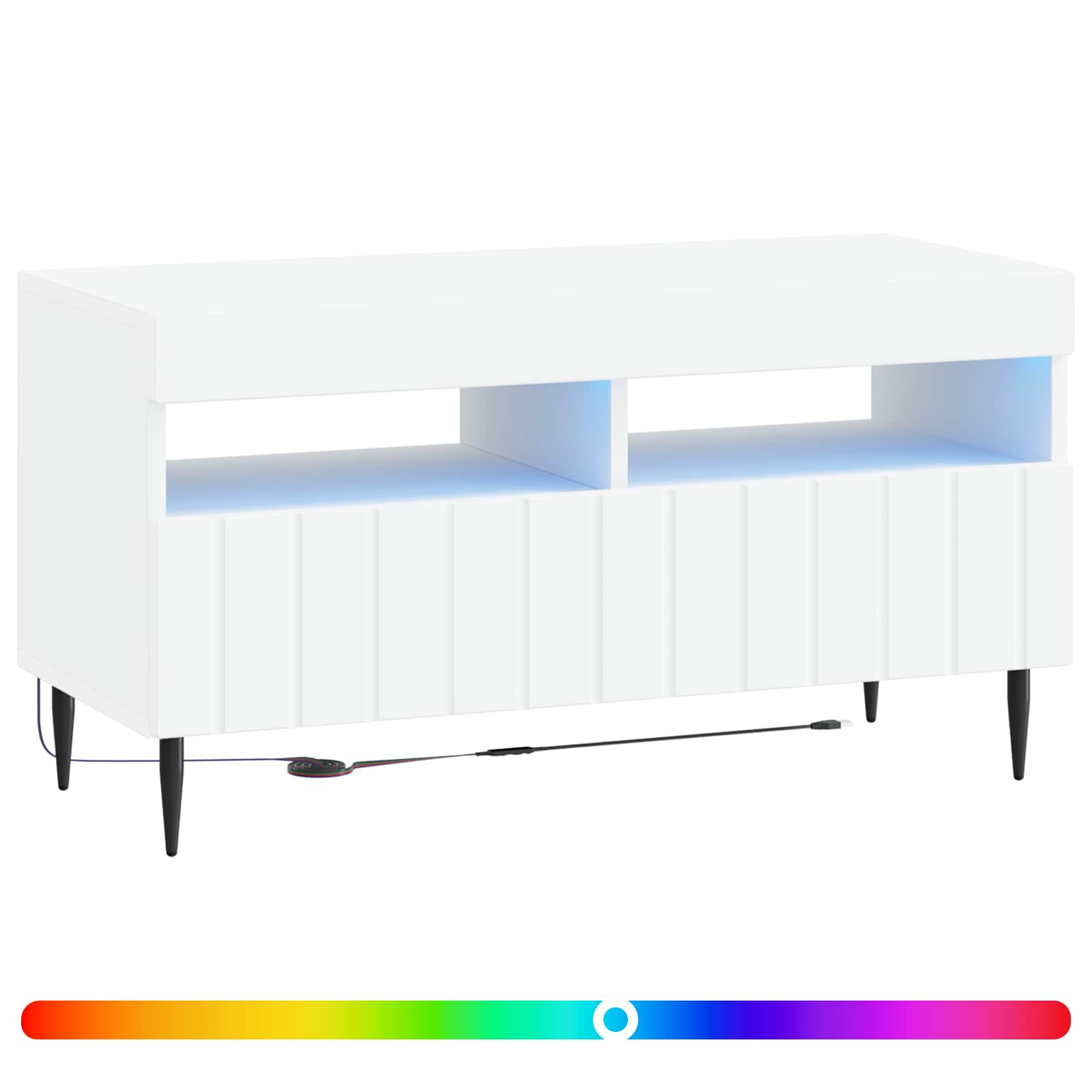 LED TV Cabinet White Engineered Wood
