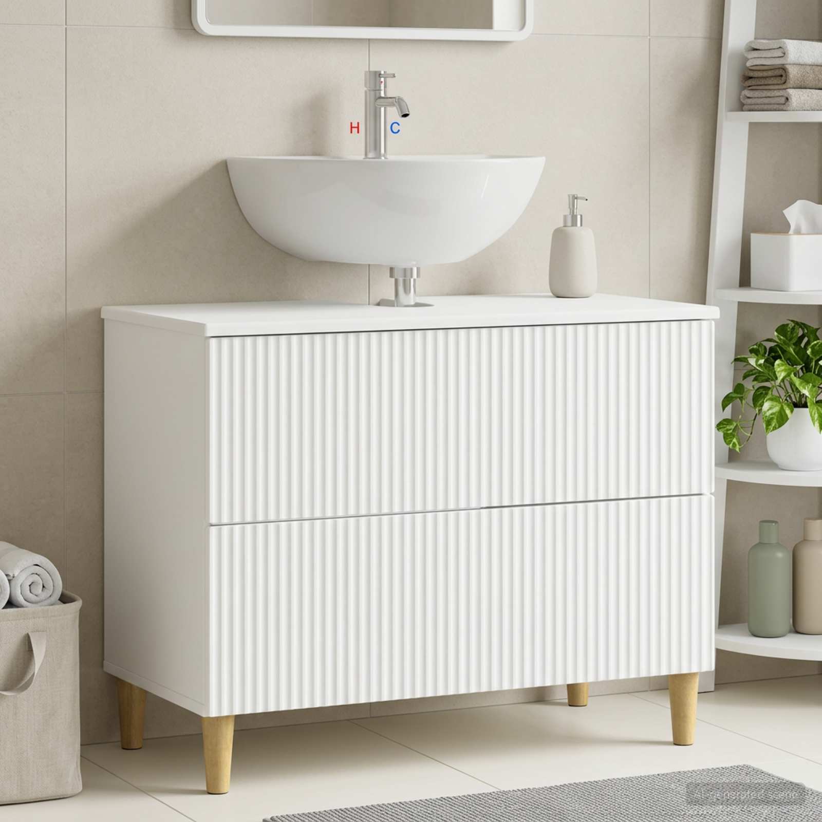Bathroom Sink Cabinet ARNHEM White 82 x 41 x 59 cm