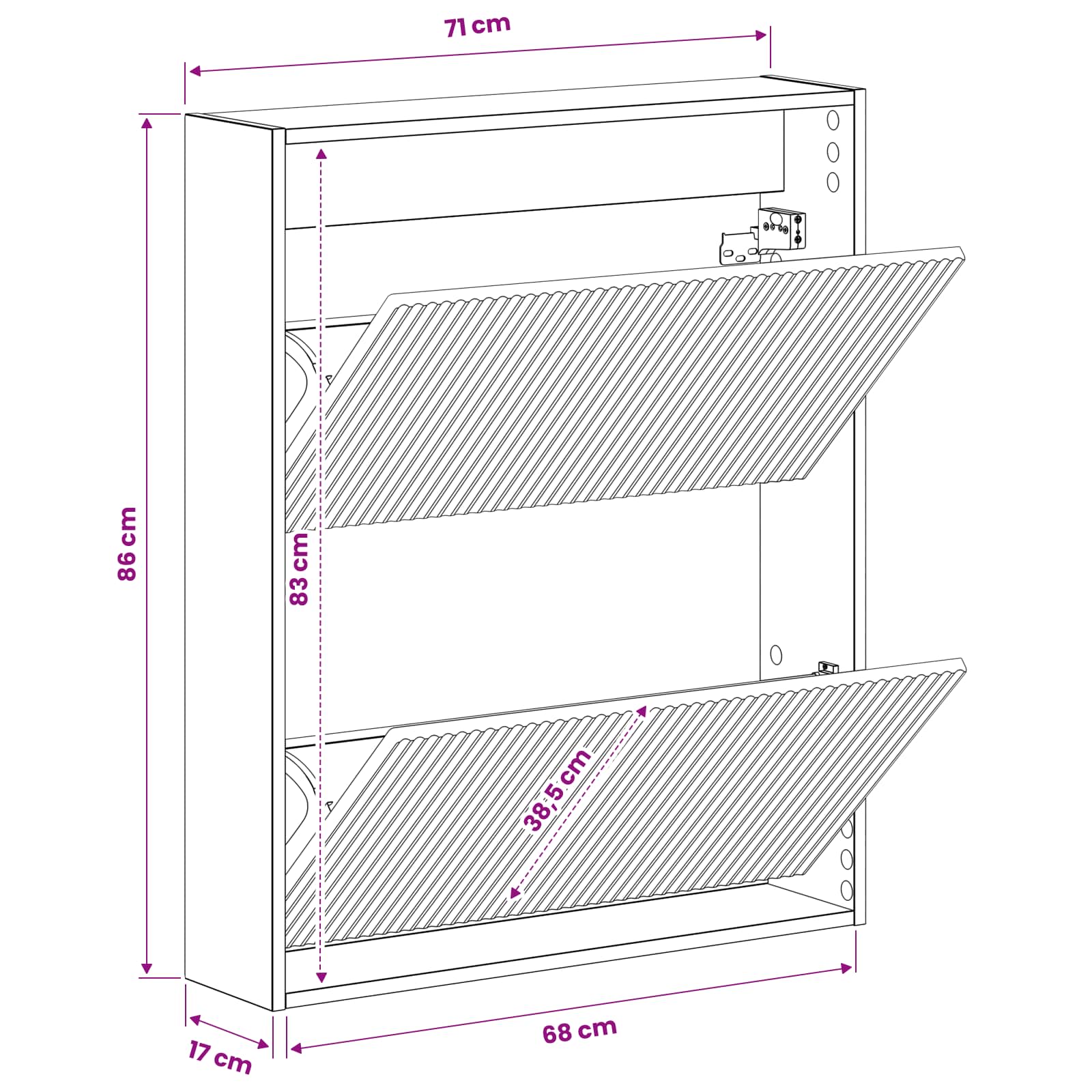 Wall-Mounted Shoe Cabinet ARNHEM 71 x 17 x 86 cm White