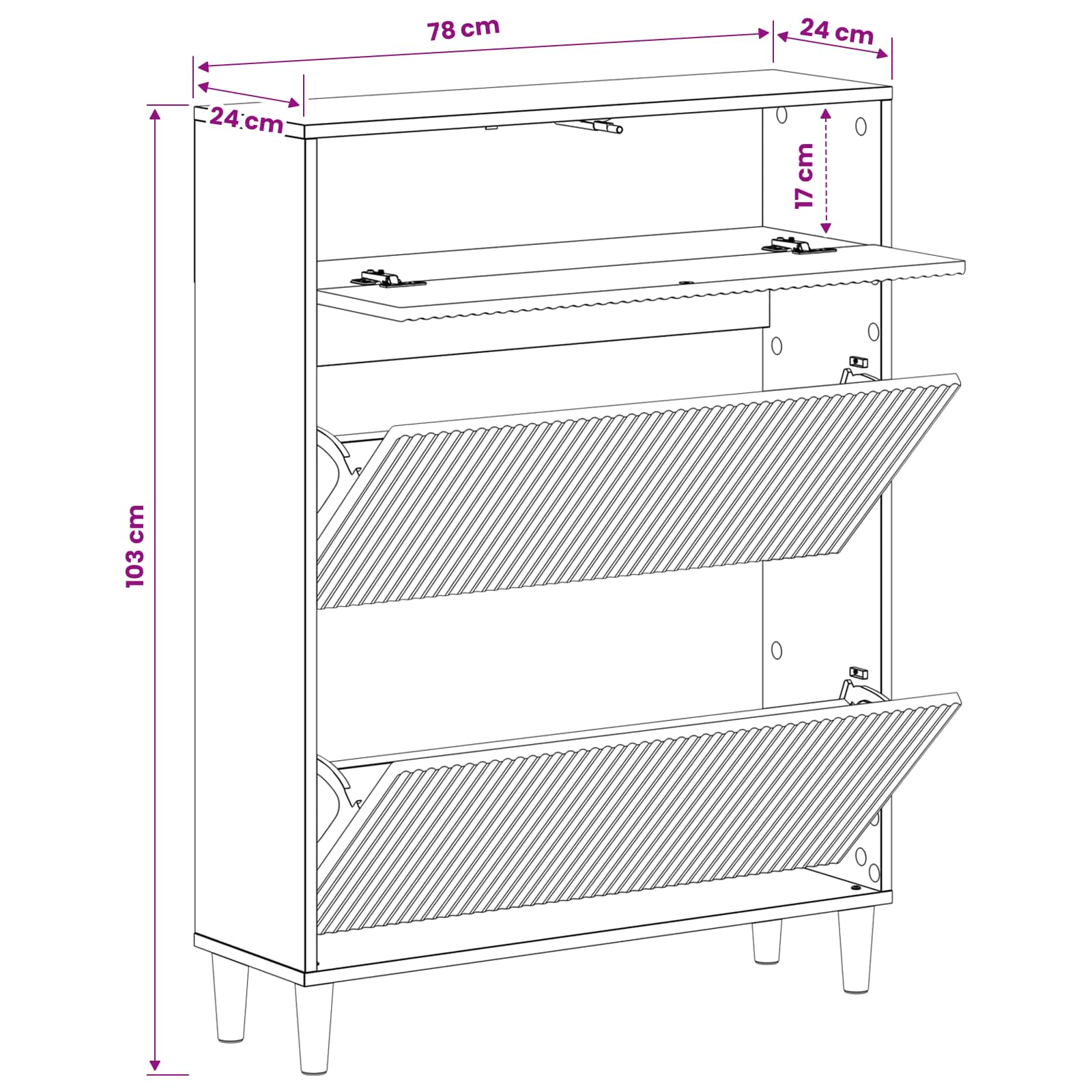 Shoe Cabinet ARNHEM 78 x 24 x 103 cm Engineered Wood White