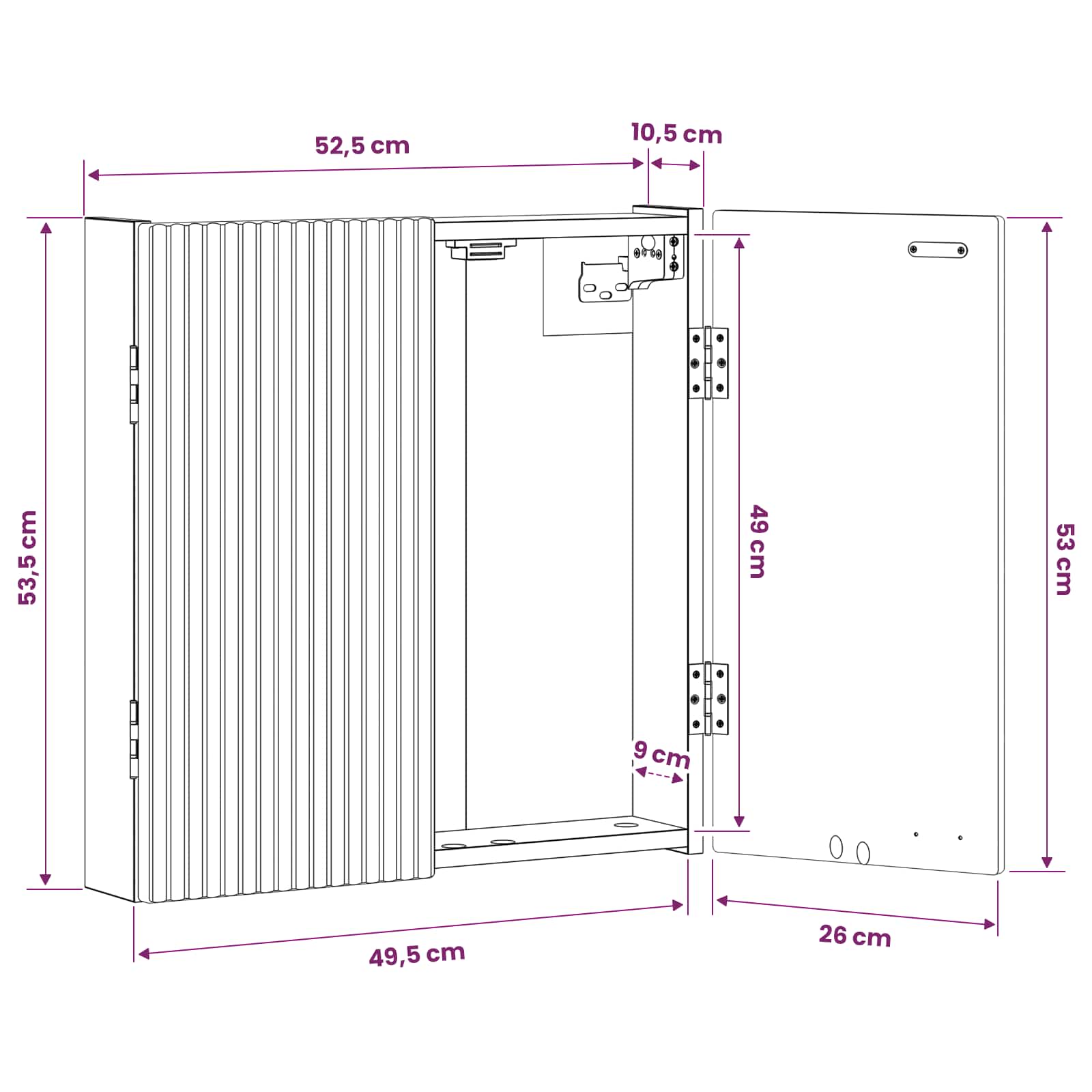 Dartboard Cabinet ARNHEM White 52.5 x 10.5 x 53.5 cm