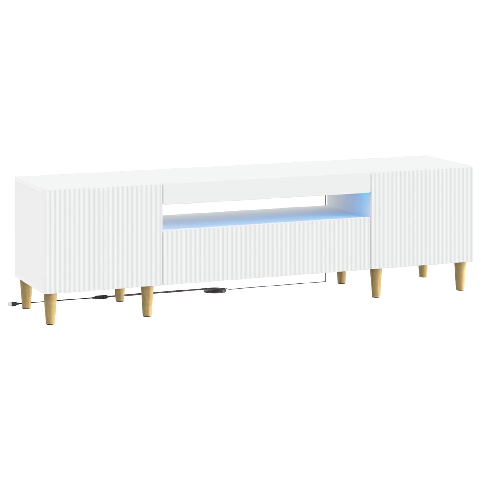 LED TV Cabinet White Engineered Wood