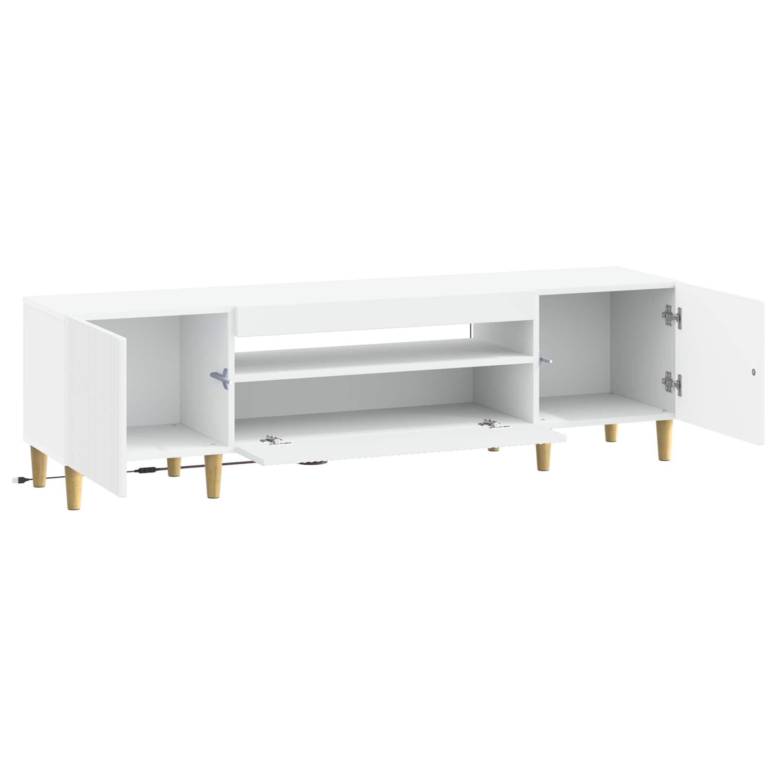 LED TV Cabinet White Engineered Wood
