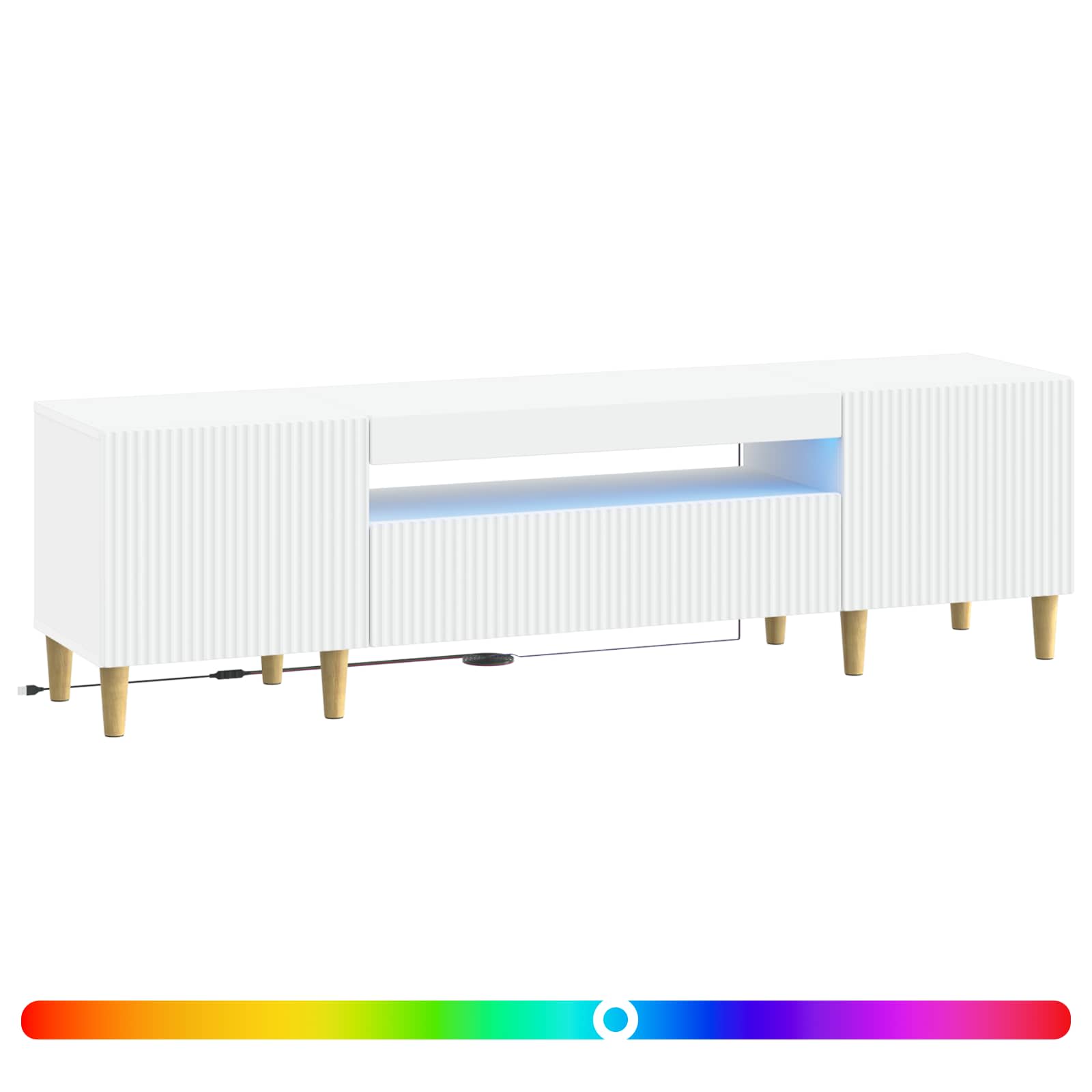LED TV Cabinet White Engineered Wood