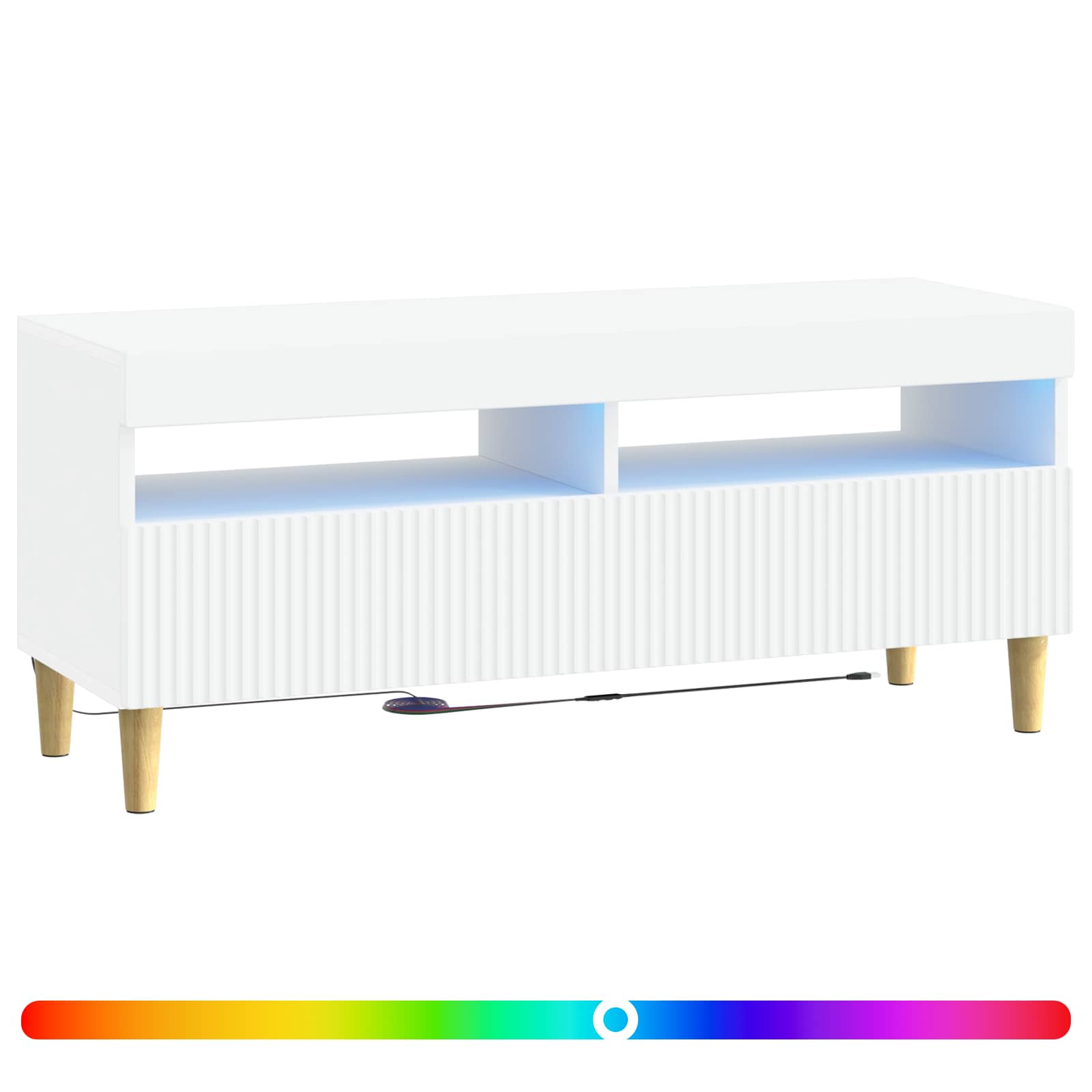 LED TV Cabinet ARNHEM 100 x 35 x 43 cm White Engineered Wood