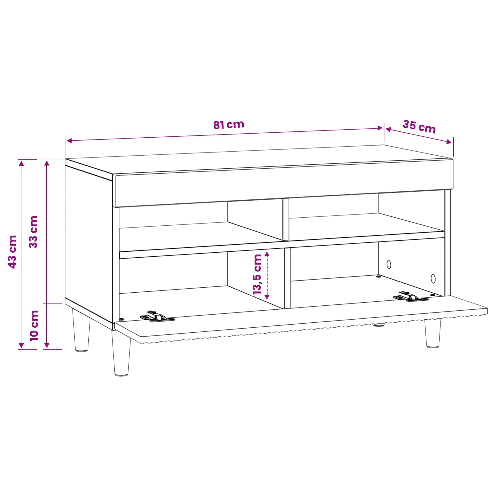 LED TV Cabinet White Engineered Wood
