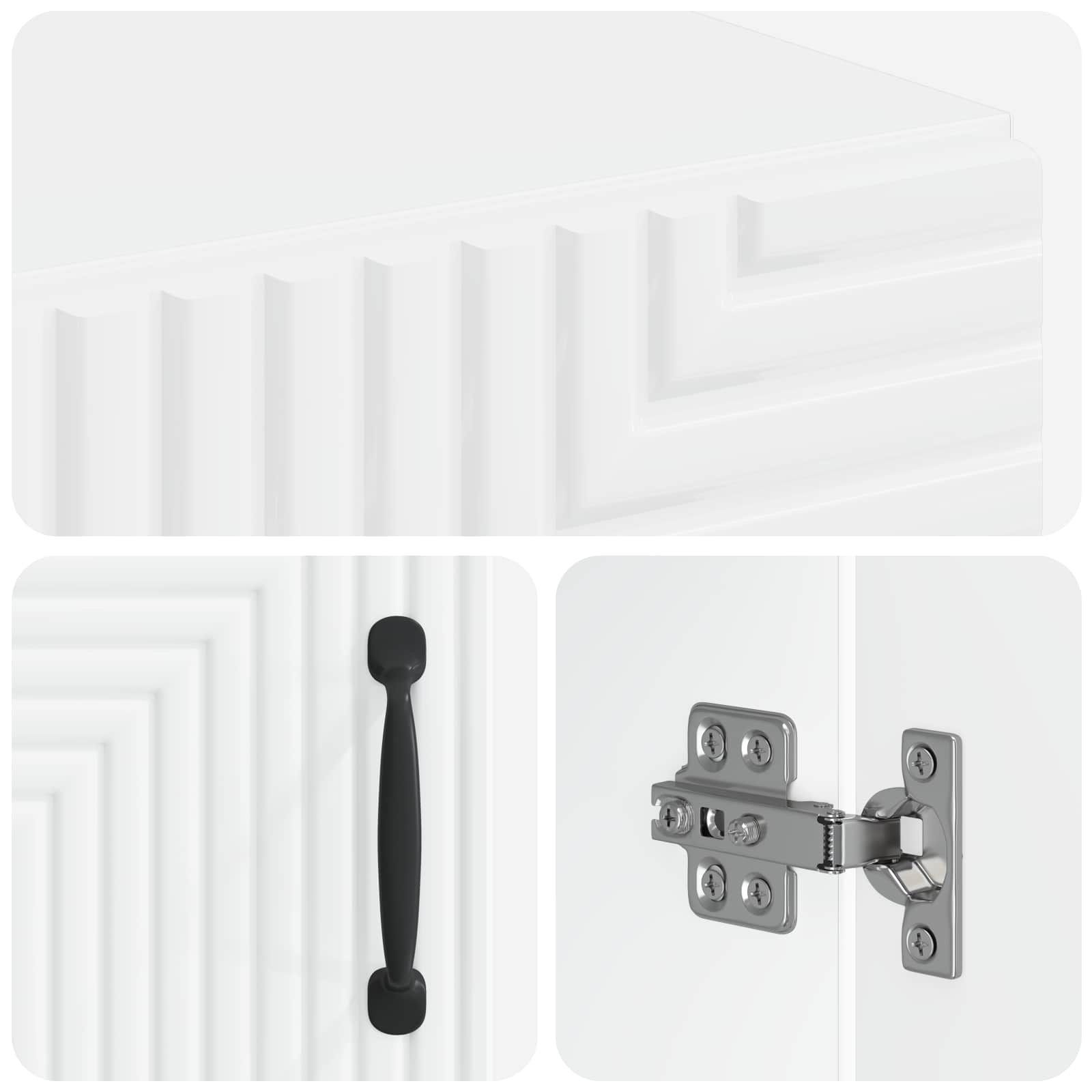Bathroom Cabinet with Open Shelf HAARLEM White 30 x 31 x 190 cm