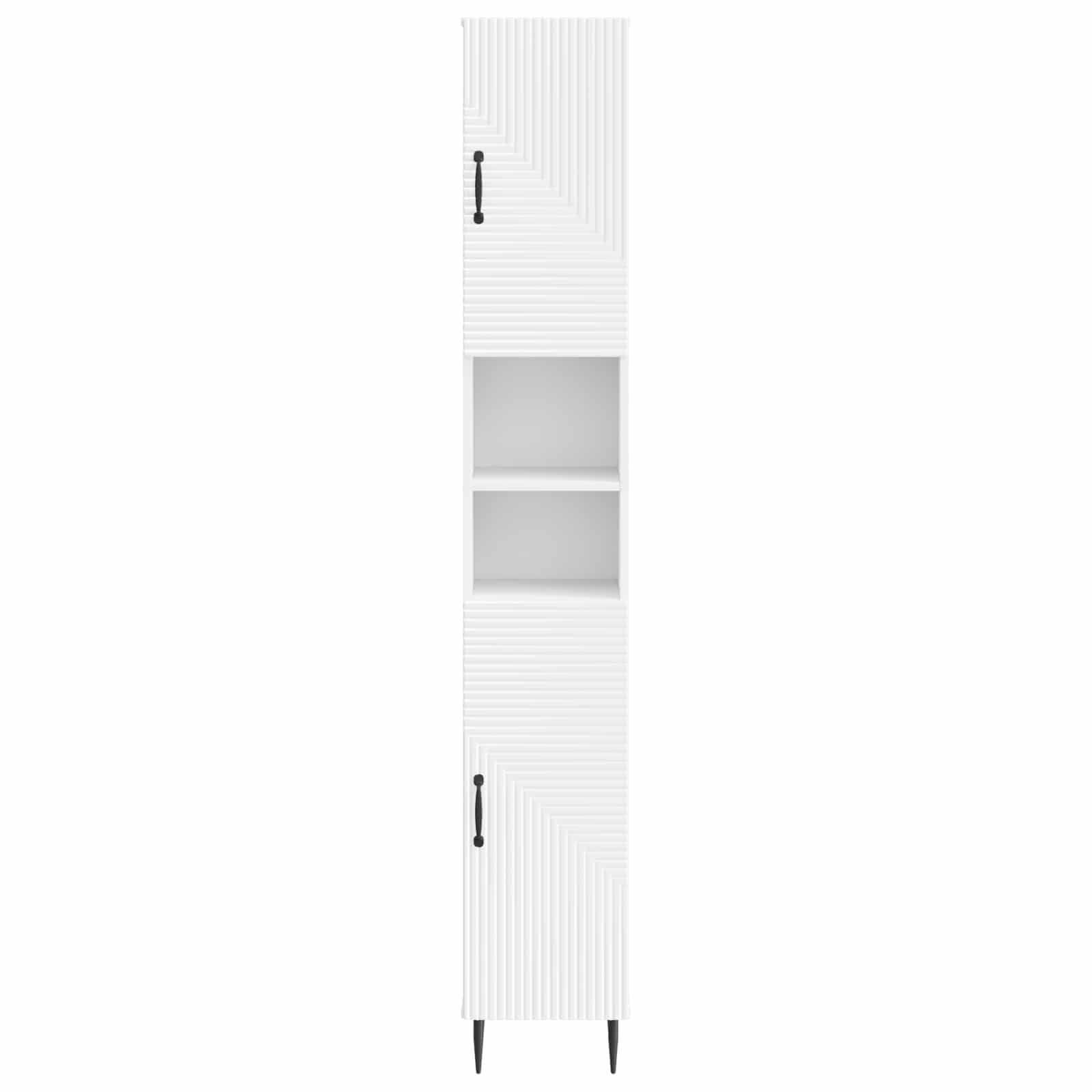 Bathroom Cabinet with Open Shelf HAARLEM White 30 x 31 x 190 cm