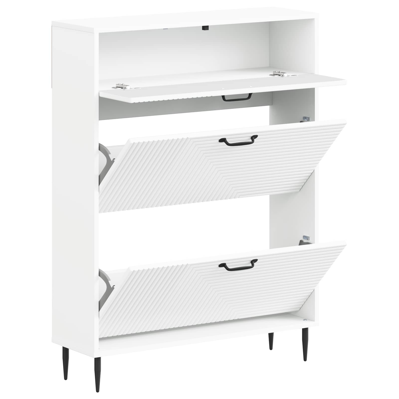 Shoe Cabinet HAARLEM 78 x 24 x 103 cm Engineered Wood White