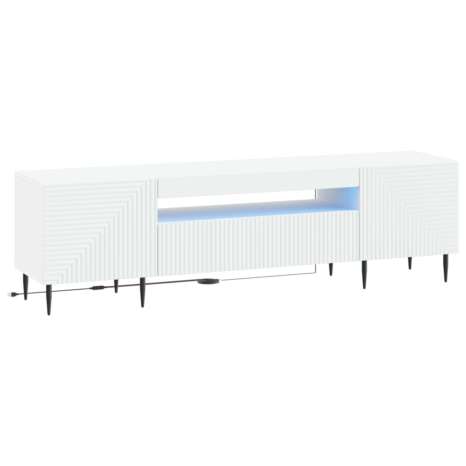 LED TV Cabinet White Engineered Wood