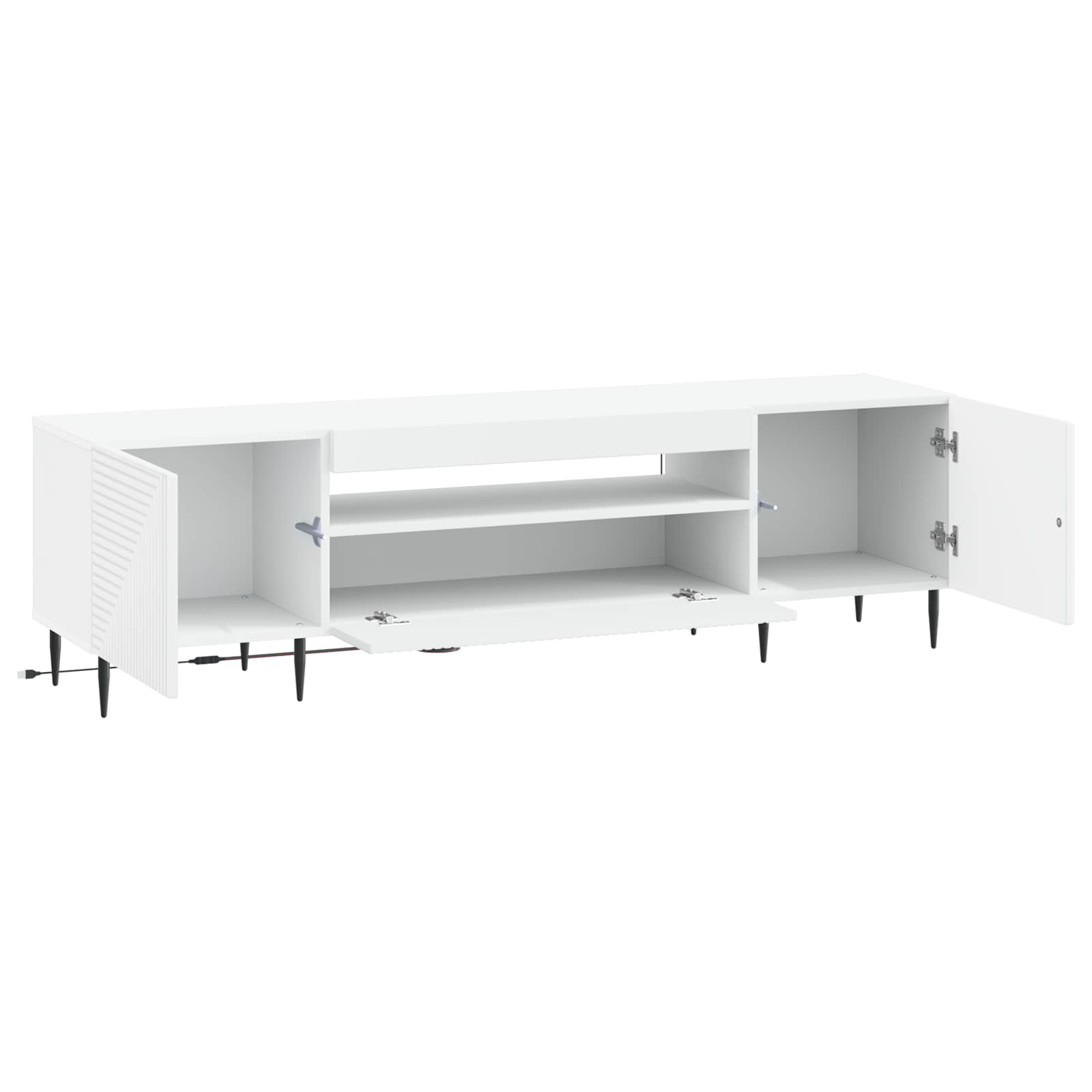 LED TV Cabinet White Engineered Wood
