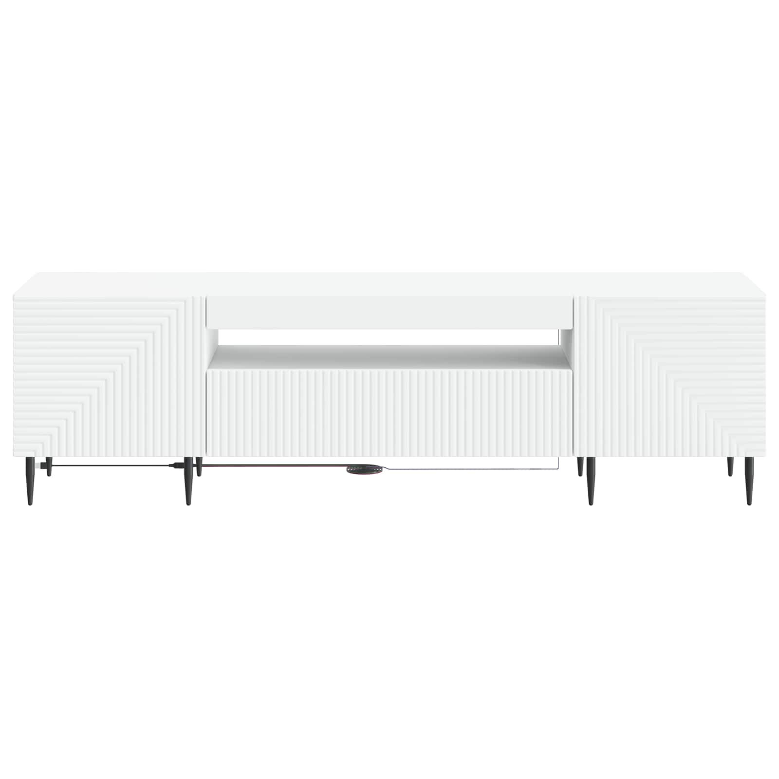 LED TV Cabinet White Engineered Wood