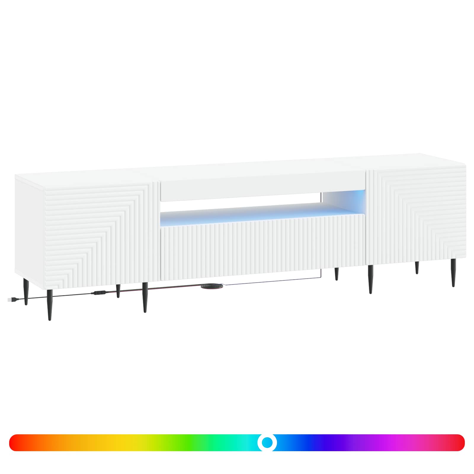 LED TV Cabinet White Engineered Wood