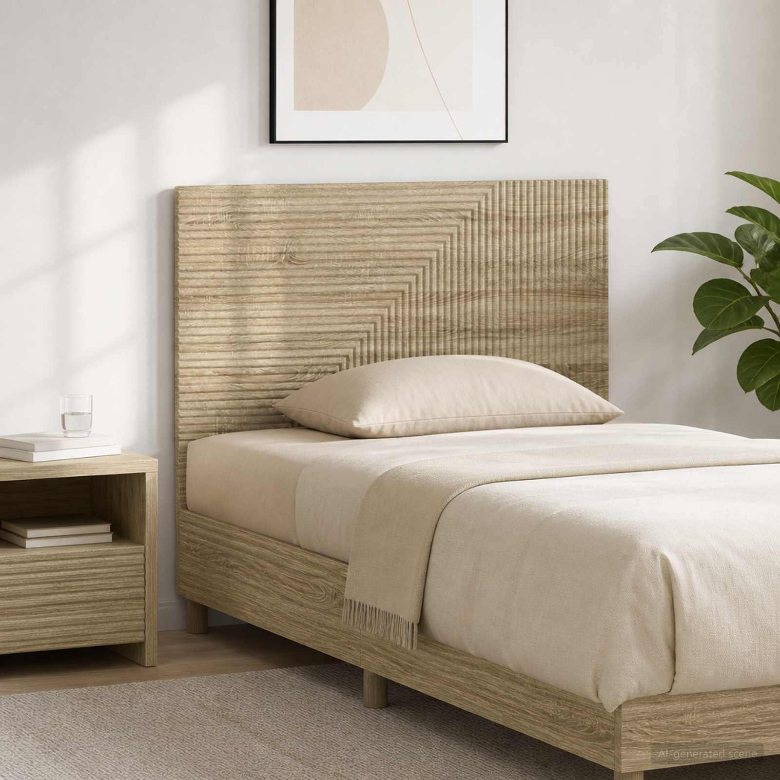 Wall-Mounted Headboard HAARLEM Sonoma Oak Engineered Wood