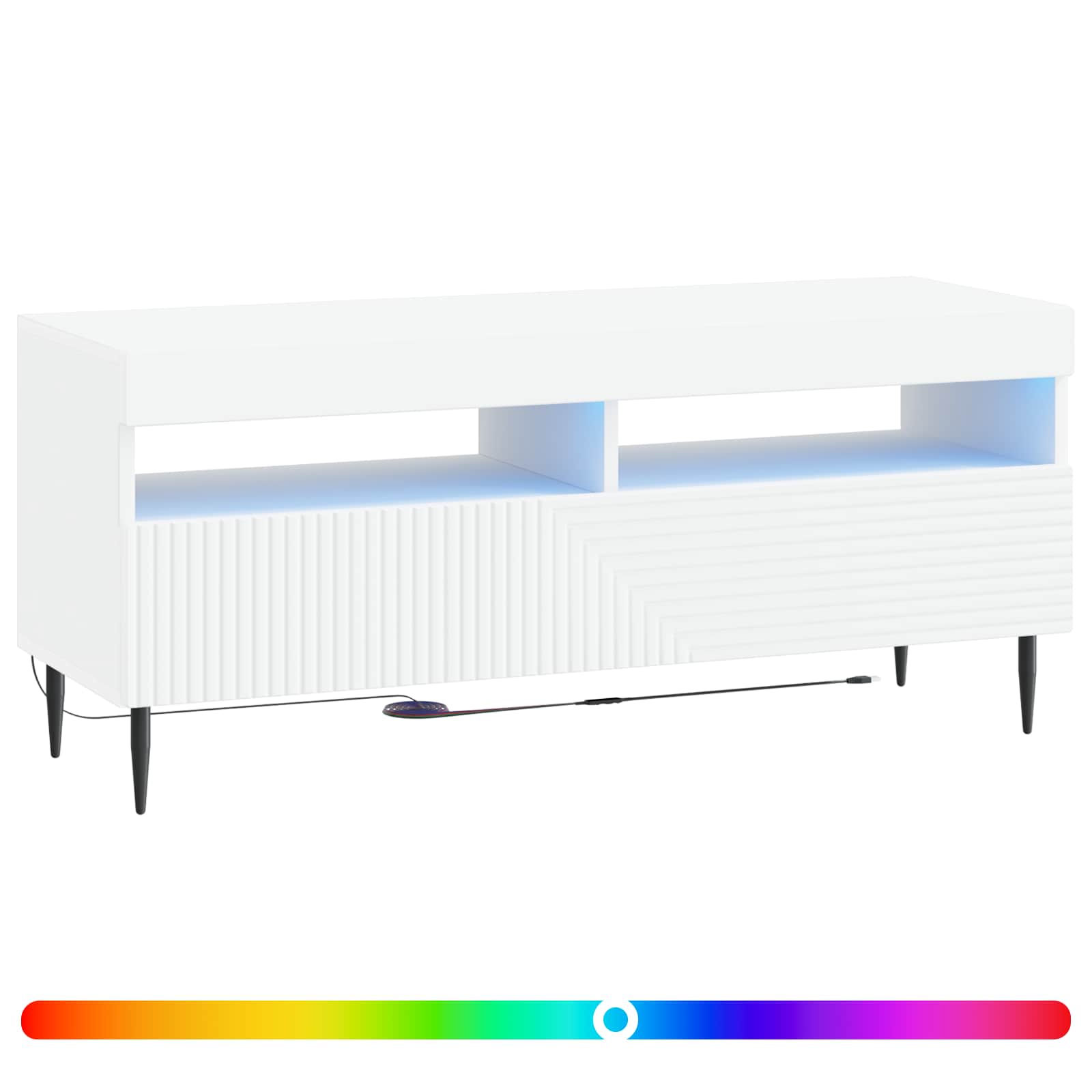 LED TV Cabinet White Engineered Wood