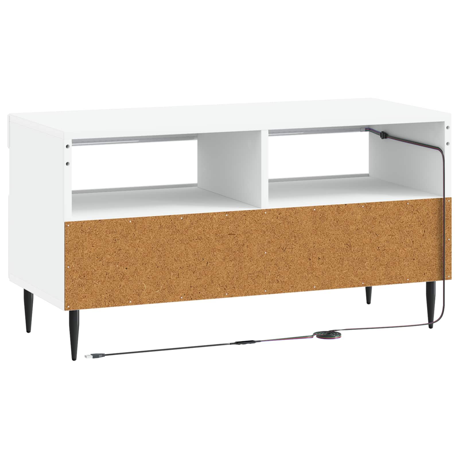 LED TV Cabinet White Engineered Wood