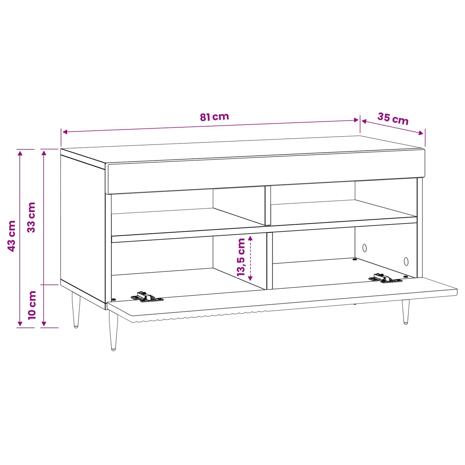 LED TV Cabinet White Engineered Wood