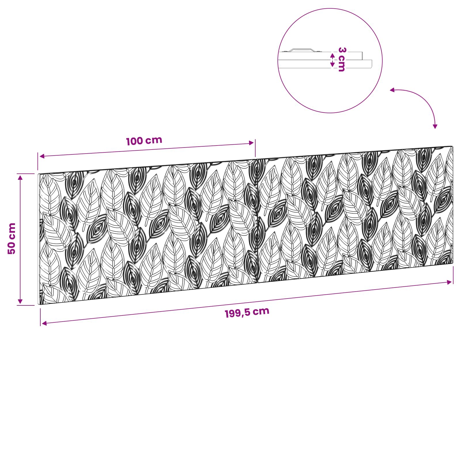 Wall-Mounted Headboard DELFT Sonoma Oak Engineered Wood