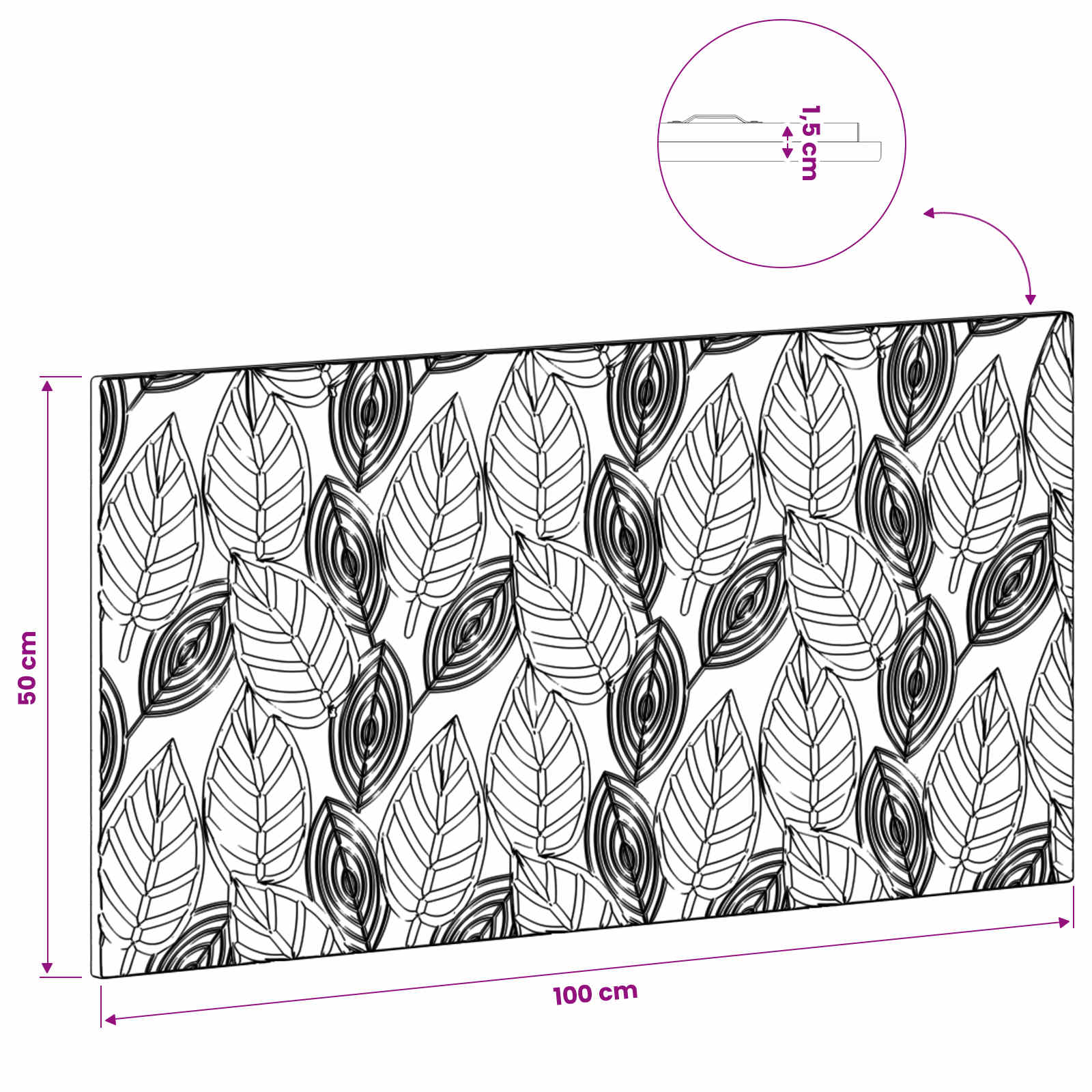 Wall-Mounted Headboard DELFT Sonoma Oak Engineered Wood