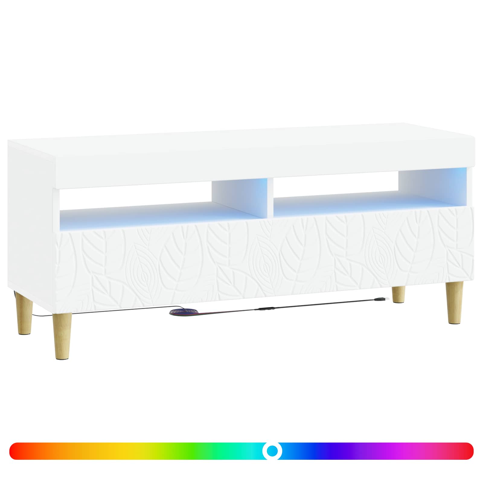 LED TV Cabinet White Engineered Wood