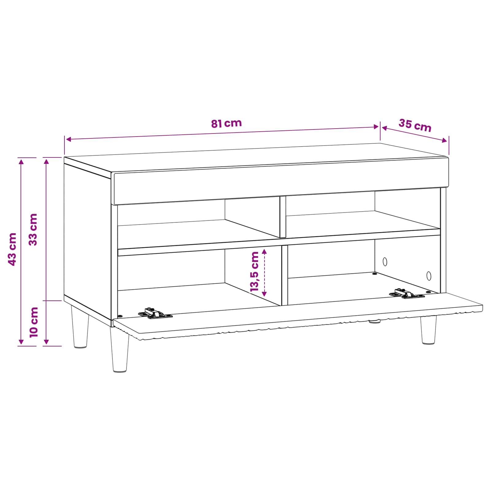 LED TV Cabinet White Engineered Wood