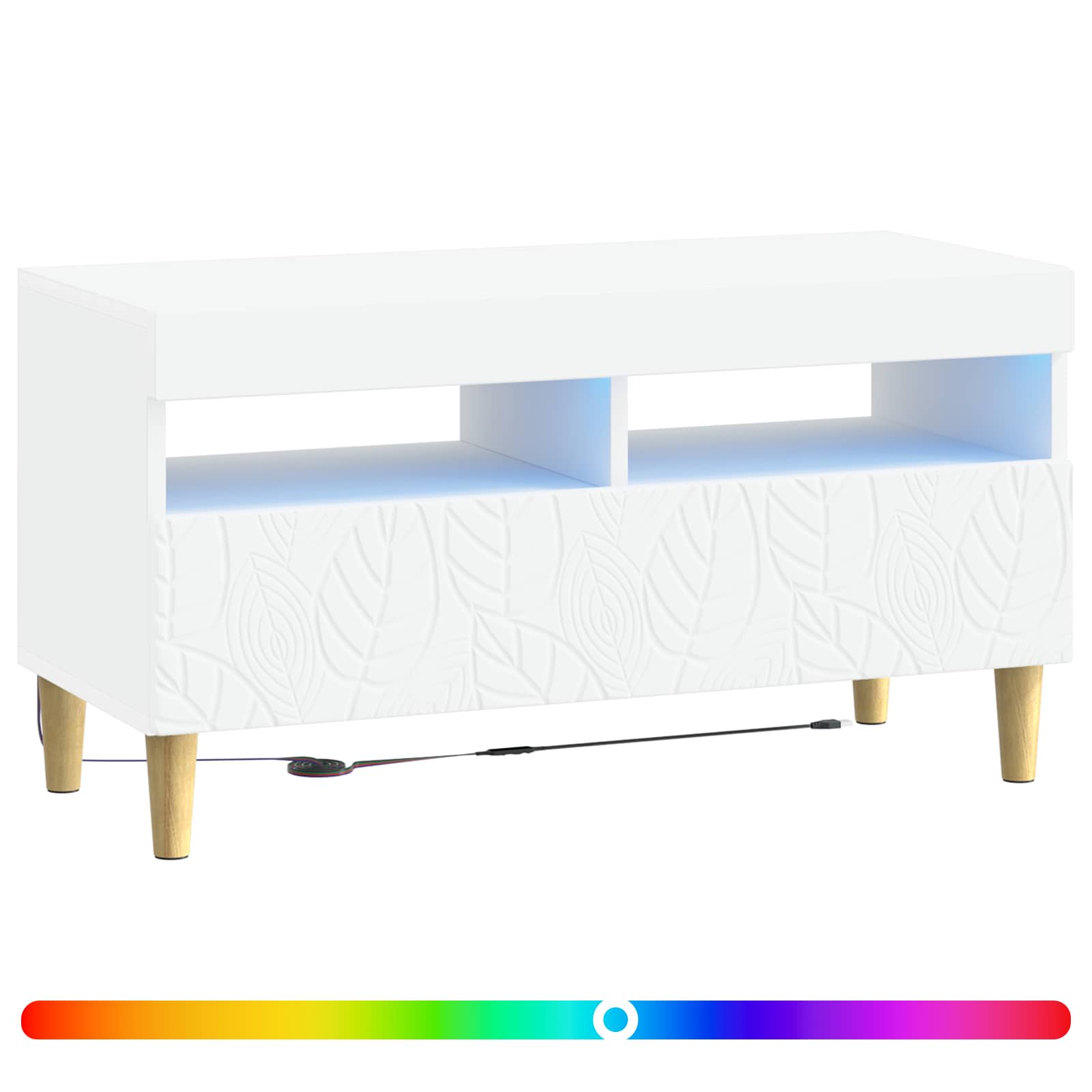 LED TV Cabinet White Engineered Wood