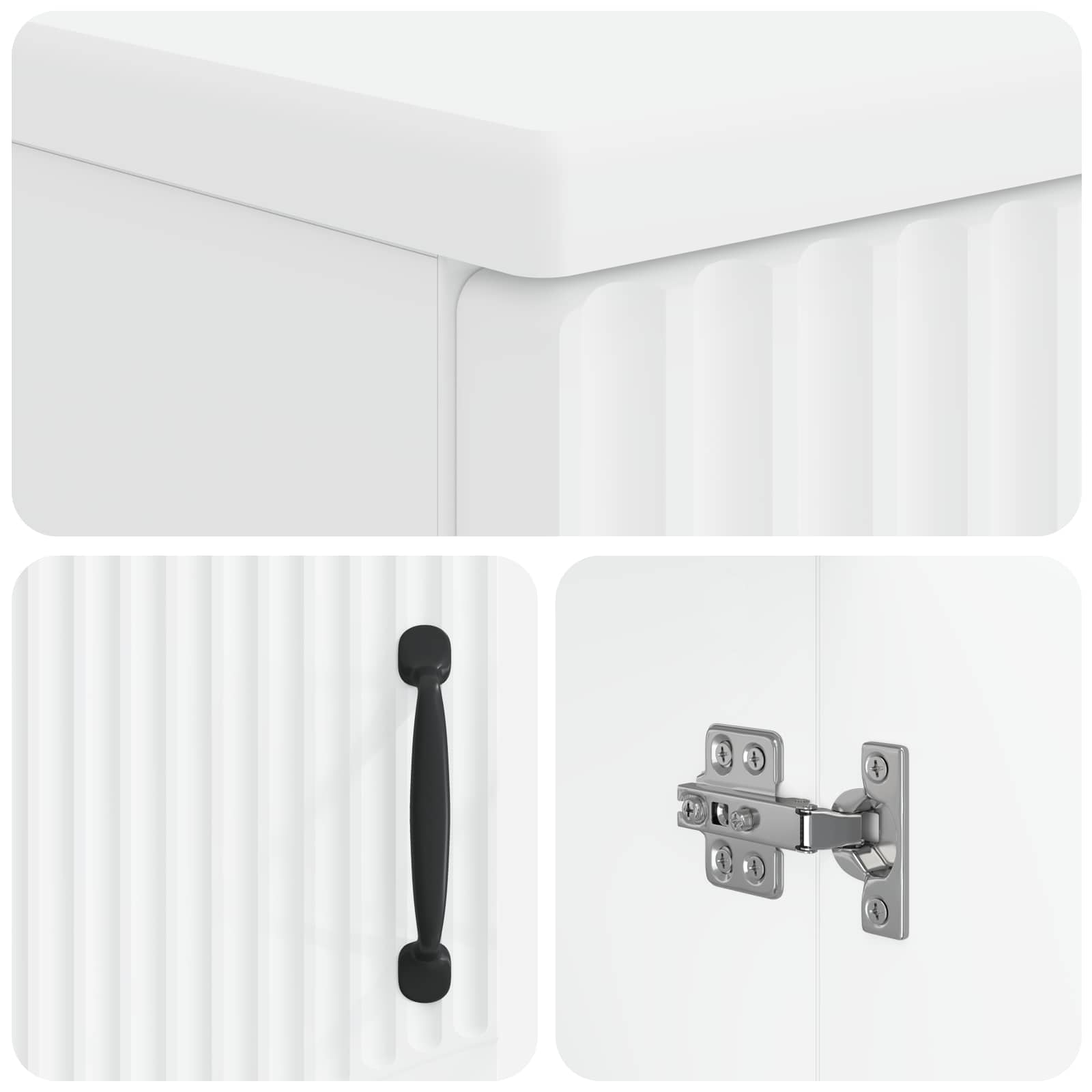 Bathroom Storage Cabinet HOORN White 30 x 31 x 77 cm