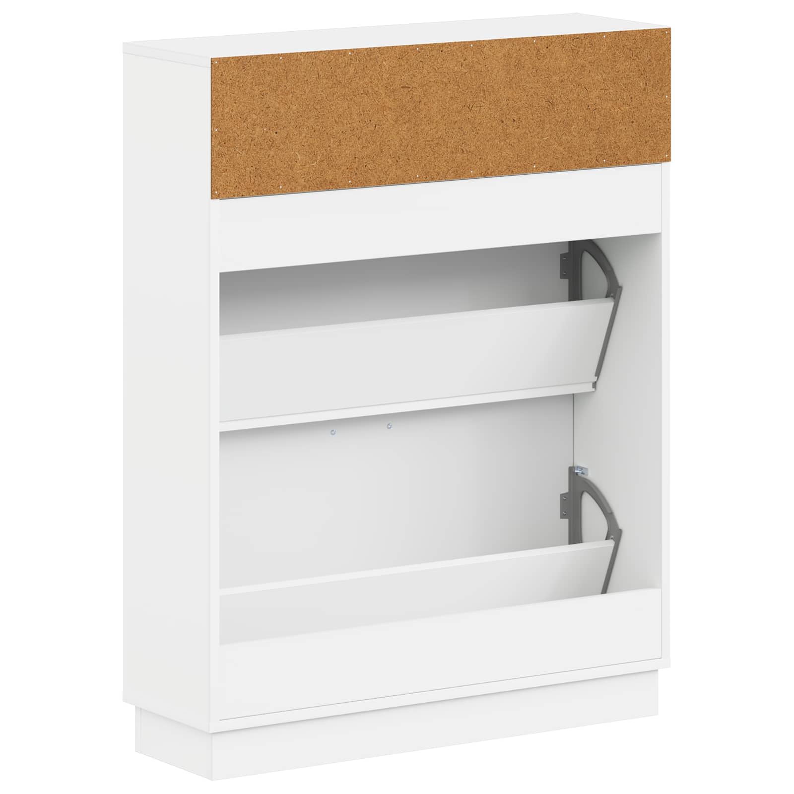 Shoe Cabinet HOORN 78 x 24 x 100 cm Engineered Wood White