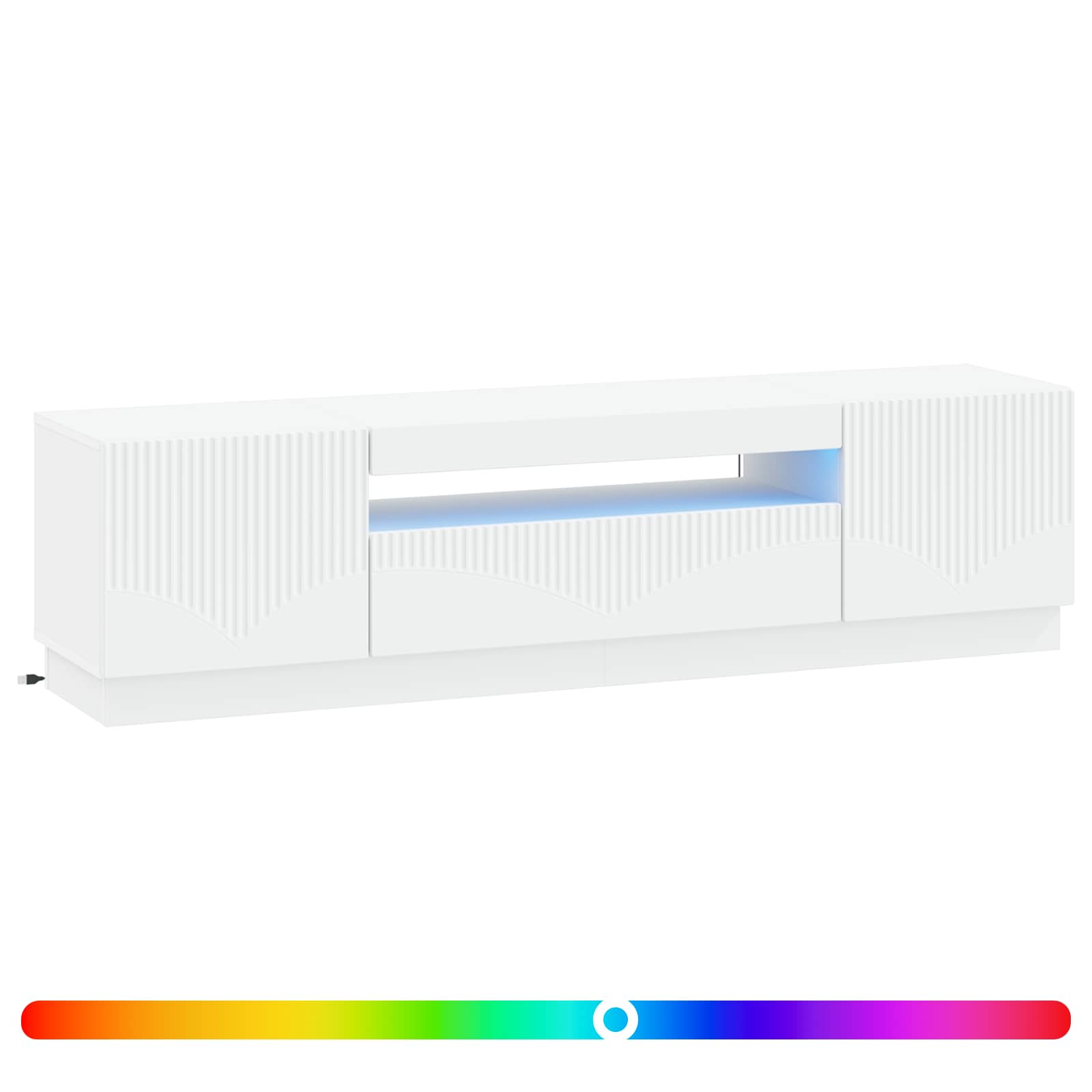 LED TV Cabinet White Engineered Wood