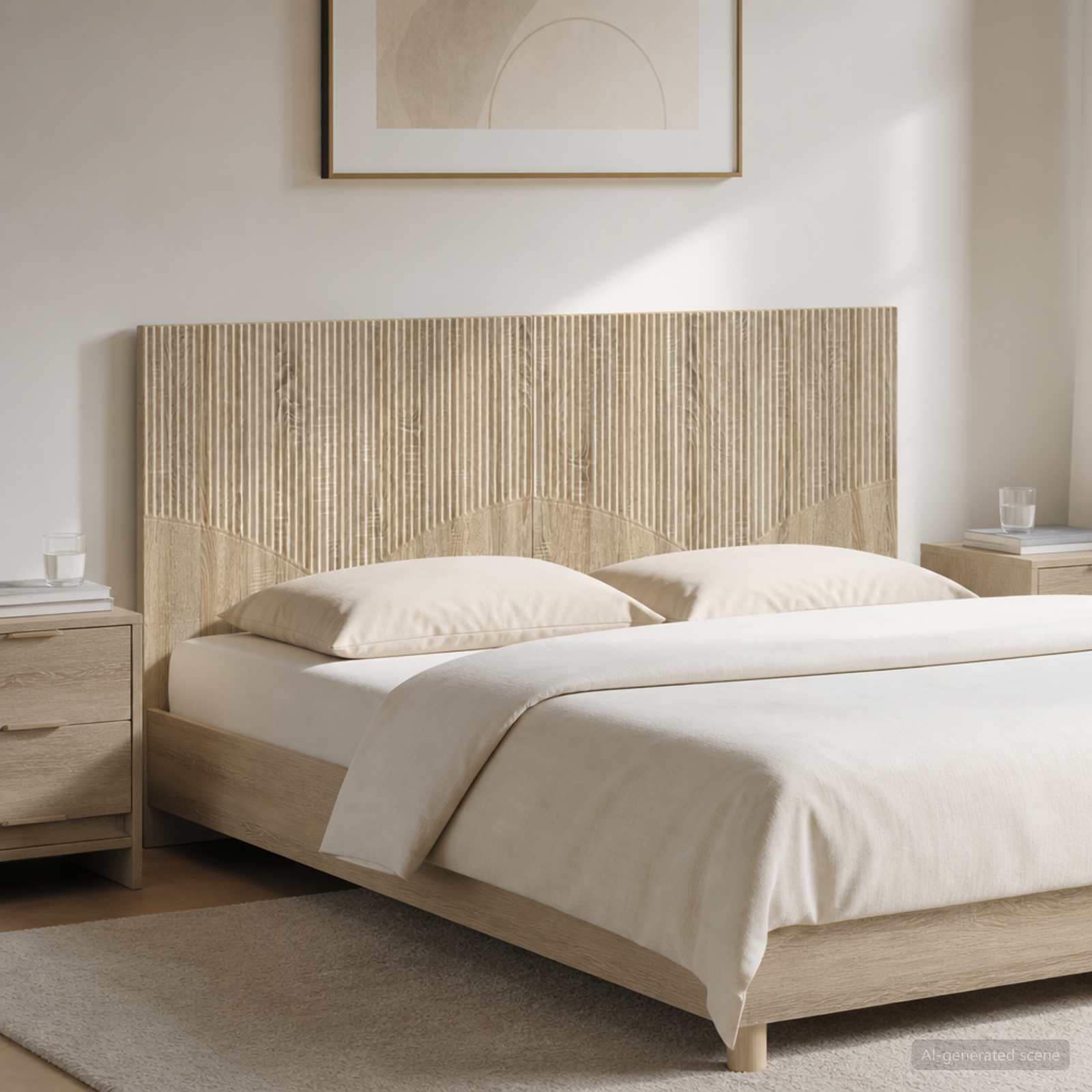 Wall-Mounted Headboard HOORN Sonoma Oak Engineered Wood