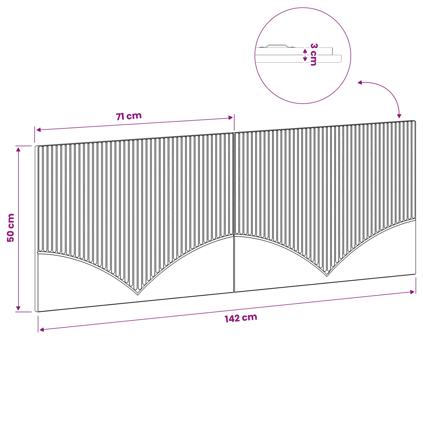 Wall-Mounted Headboard HOORN Sonoma Oak Engineered Wood