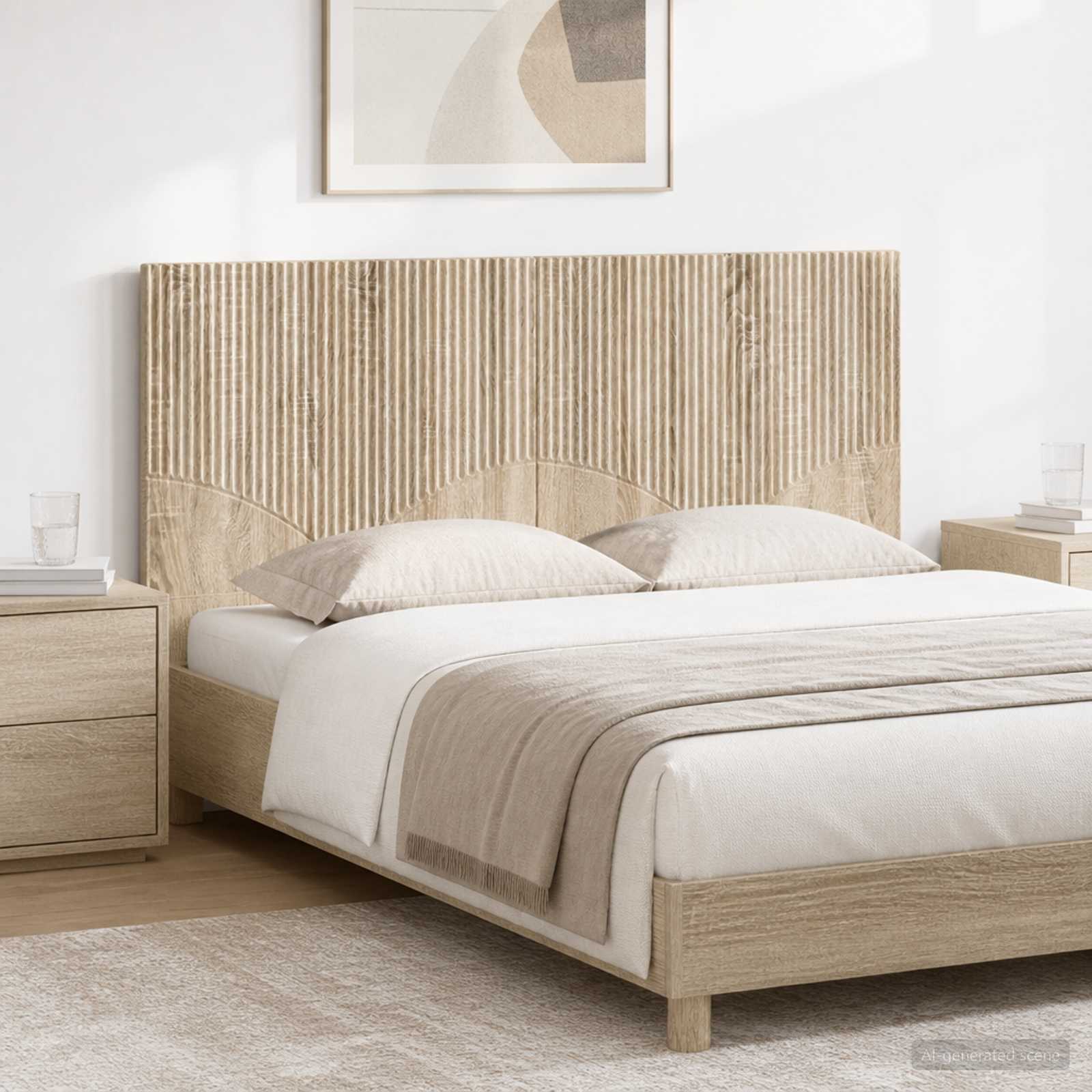 Wall-Mounted Headboard HOORN Sonoma Oak Engineered Wood