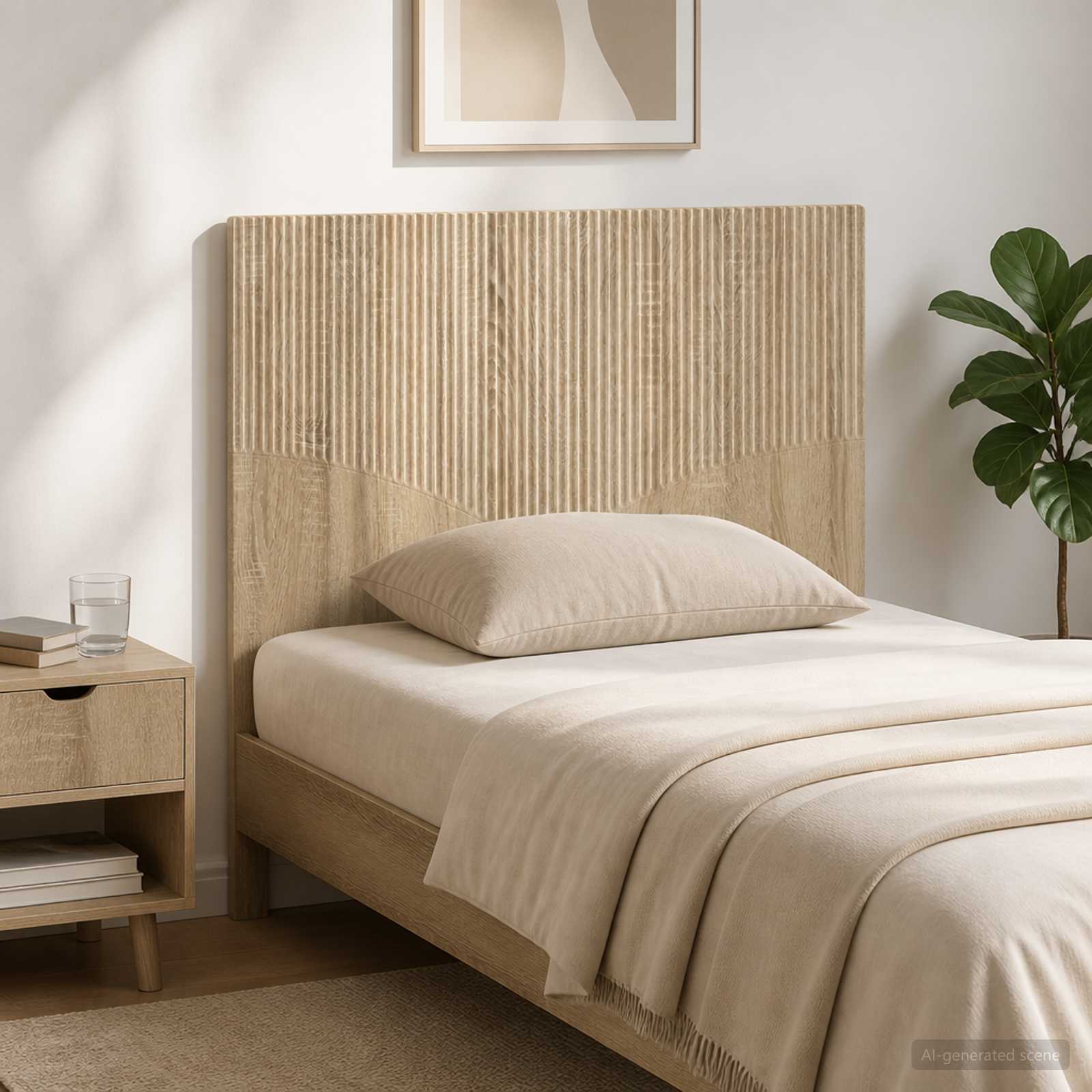 Wall-Mounted Headboard HOORN Sonoma Oak Engineered Wood