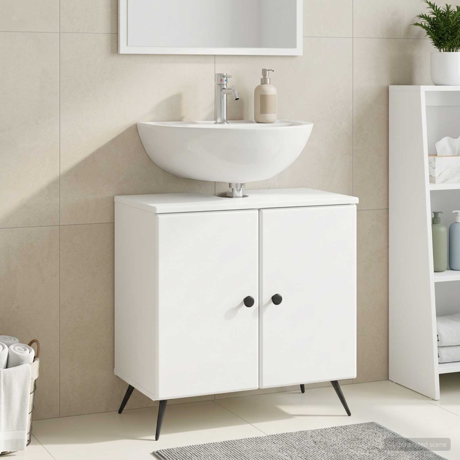 Bathroom Sink Cabinet BREDA White 59.5 x 31.5 x 59 cm
