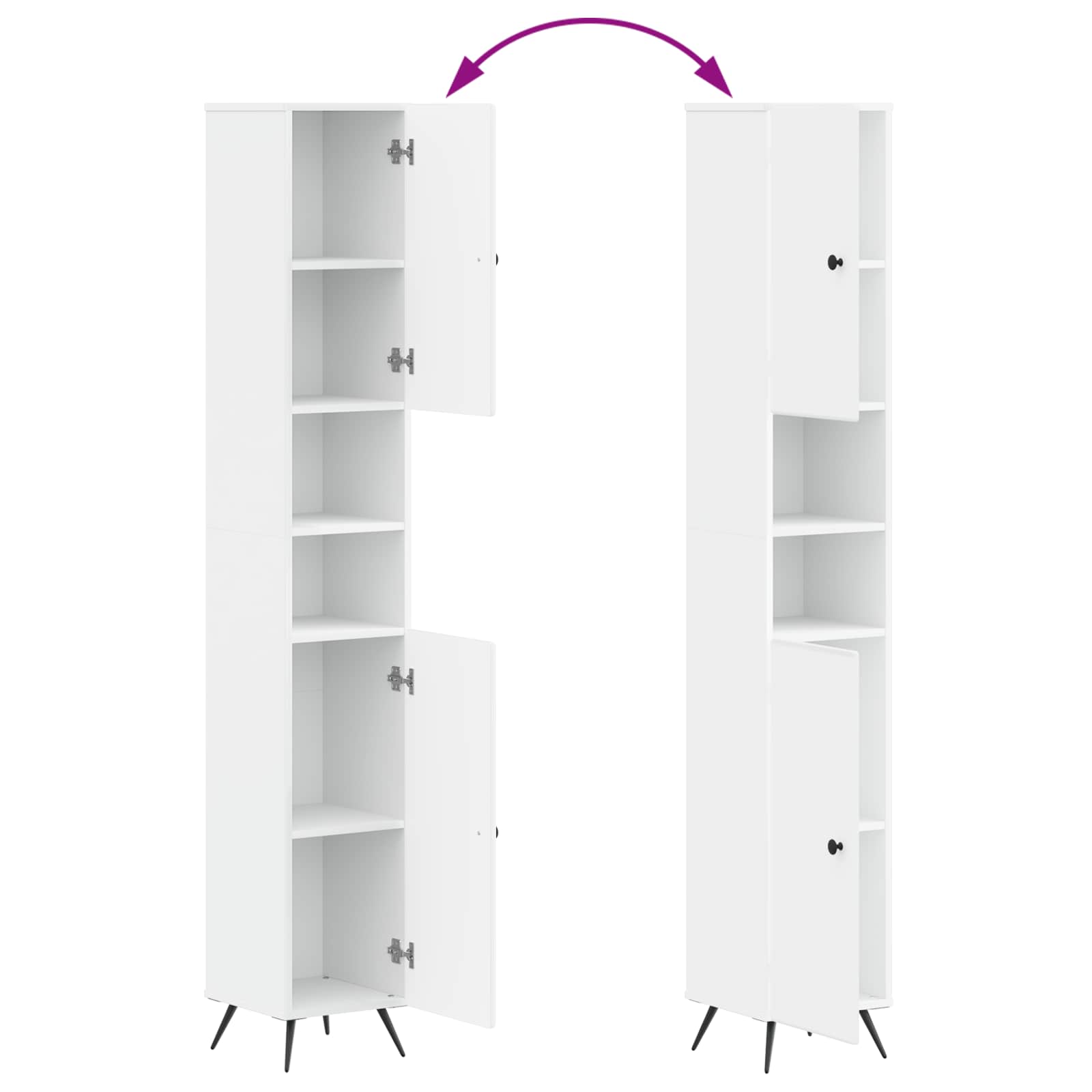 Bathroom Cabinet with Open Shelf BREDA White 30 x 31 x 190 cm