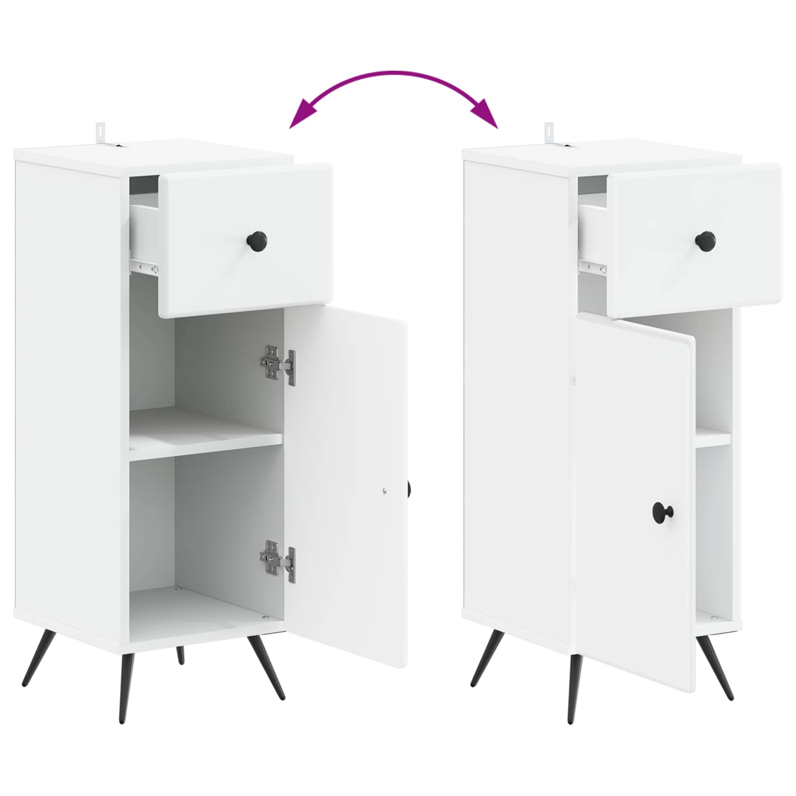 Bathroom Storage Cabinet BREDA White 30 x 31 x 80 cm
