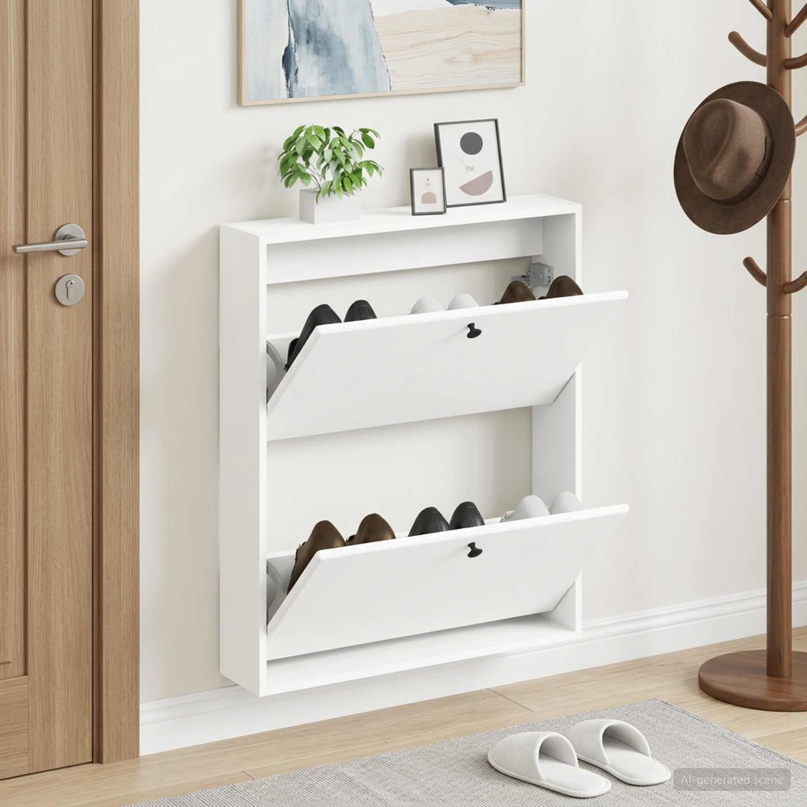 Wall-Mounted Shoe Cabinet BREDA 71 x 17 x 86 cm Engineered Wood
