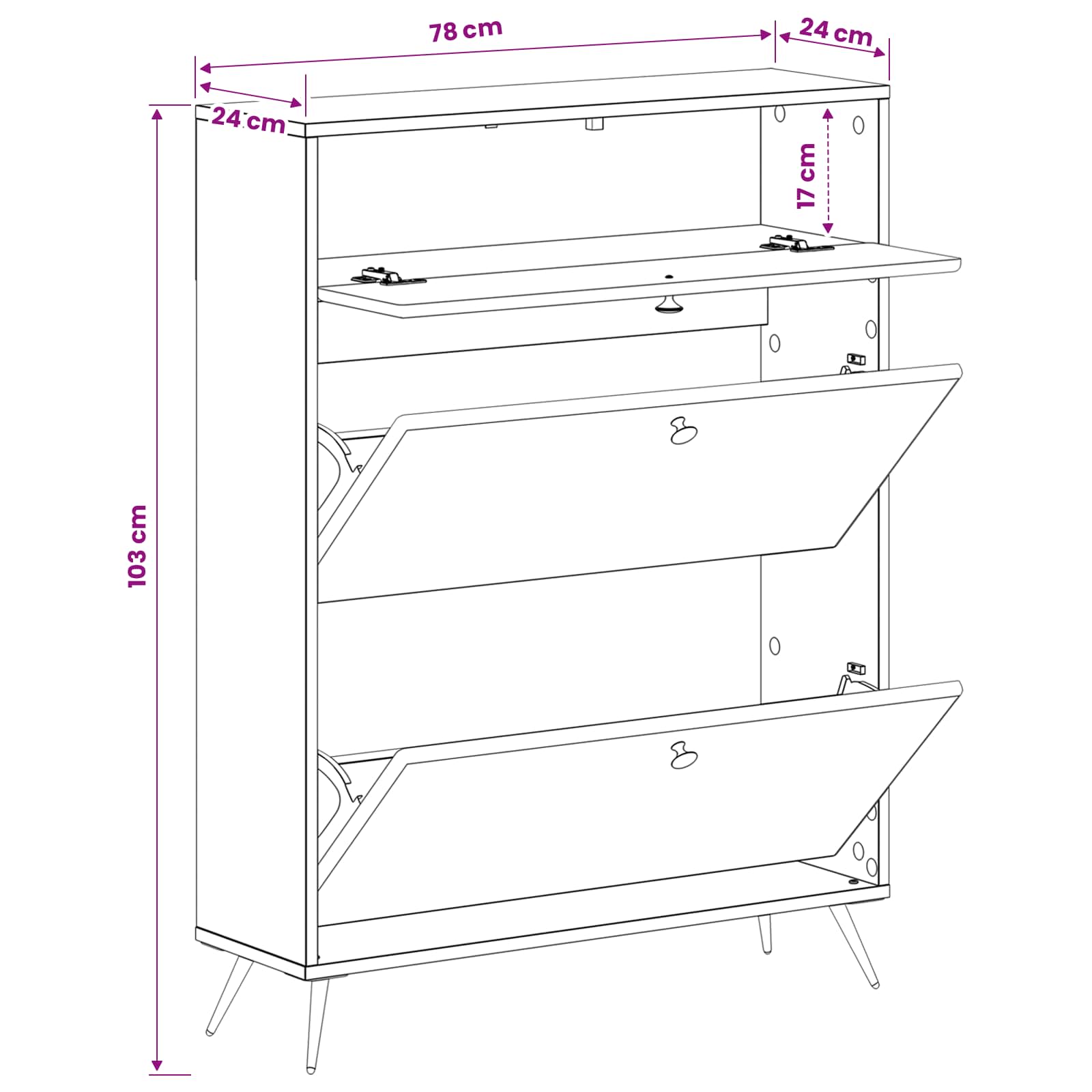 Shoe Cabinet BREDA 78 x 24 x 103 cm Engineered Wood White