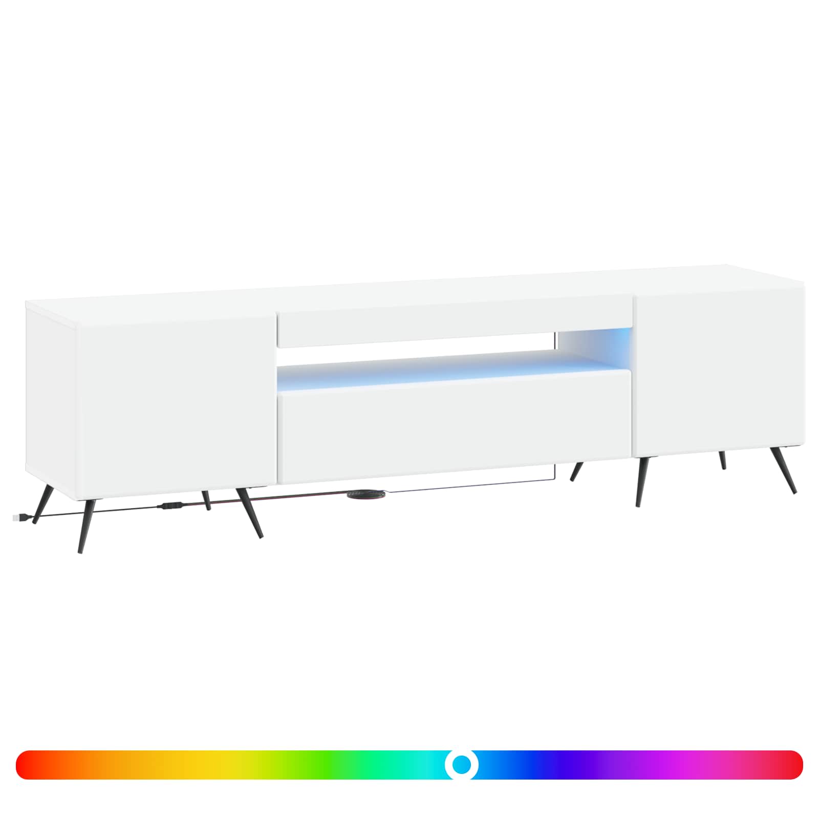 LED TV Cabinet White Engineered Wood