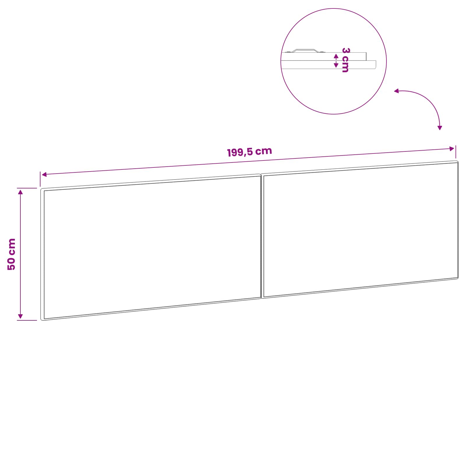 Wall-Mounted Headboard BREDA Sonoma Oak Engineered Wood