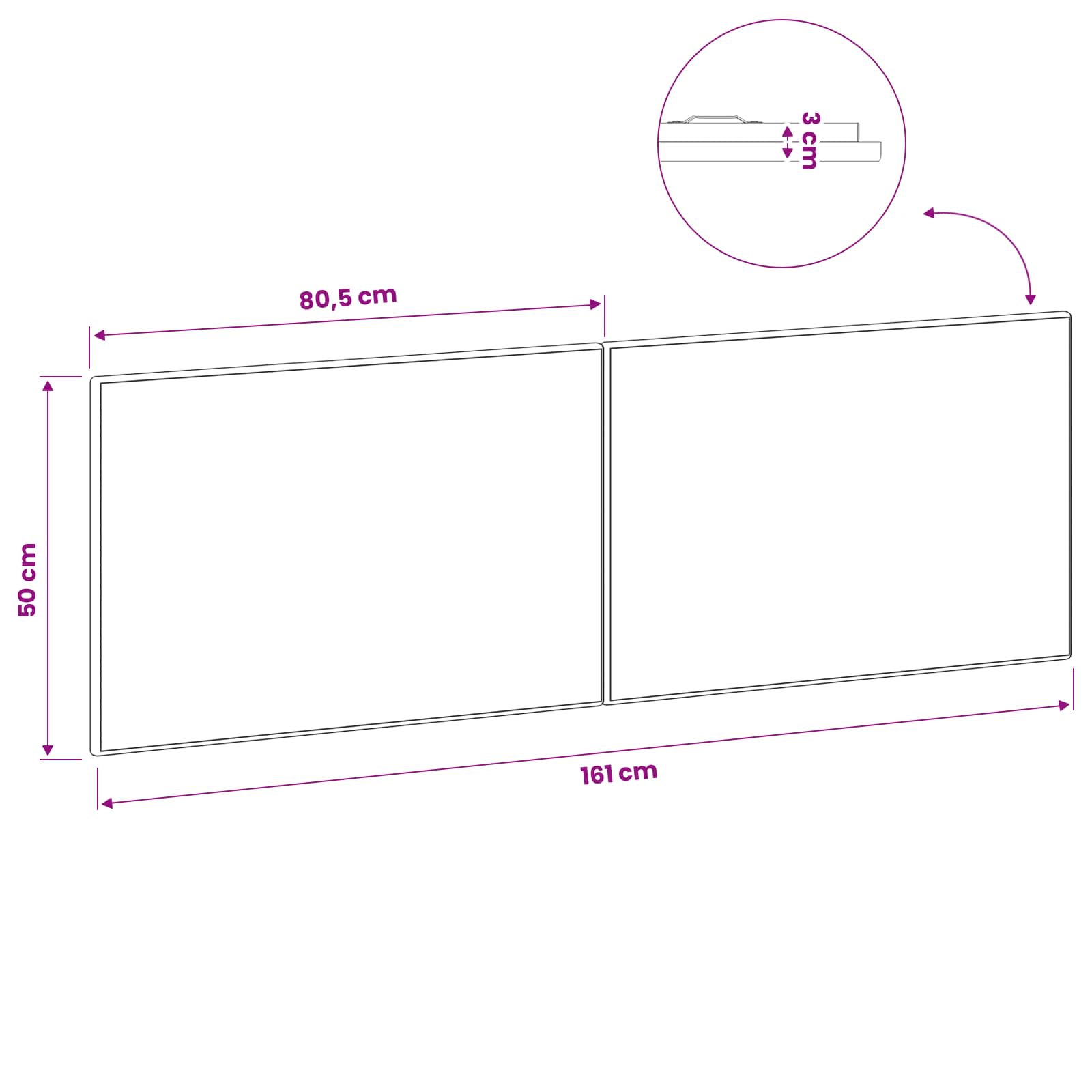 Wall-Mounted Headboard BREDA Sonoma Oak Engineered Wood
