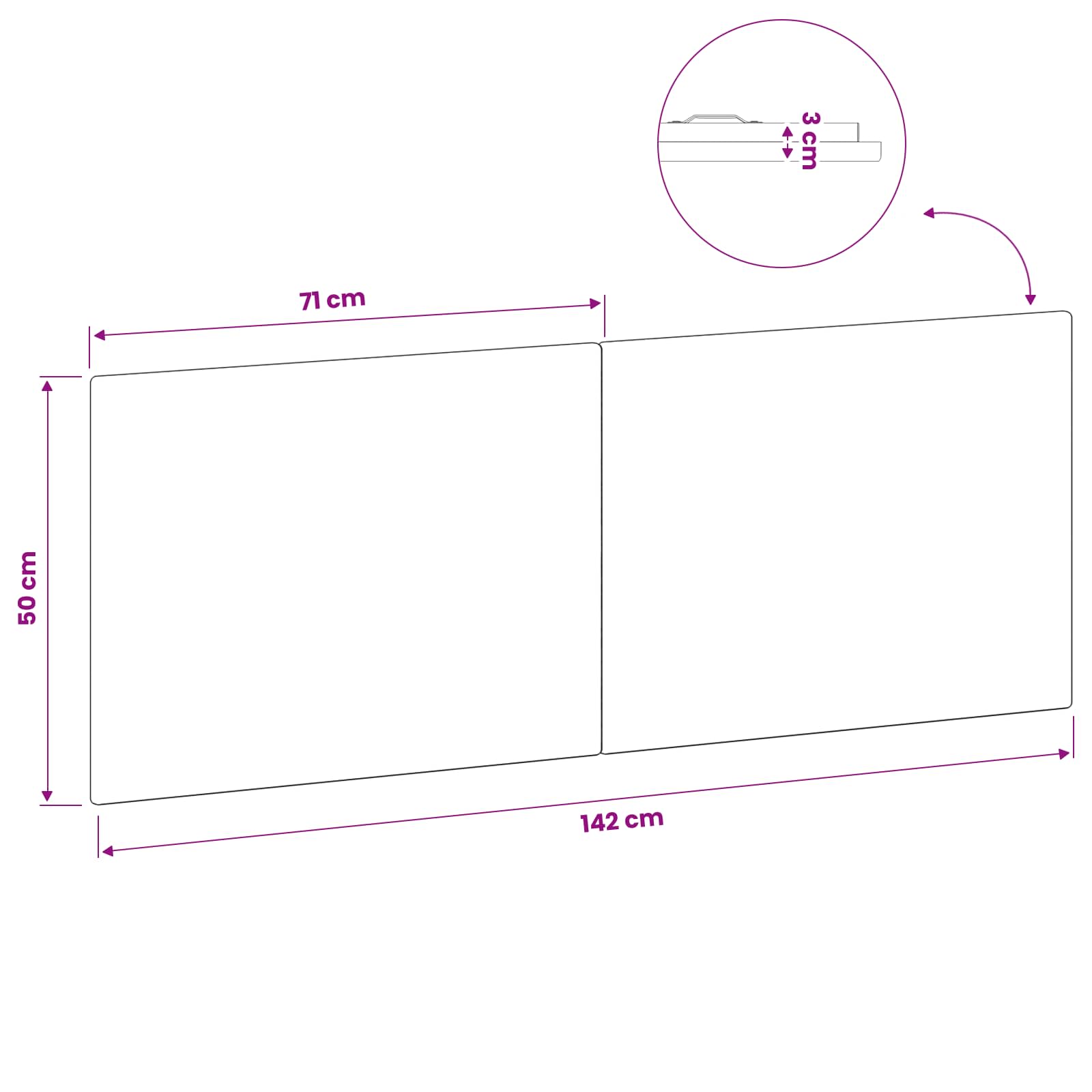 Wall-Mounted Headboard BREDA Sonoma Oak Engineered Wood