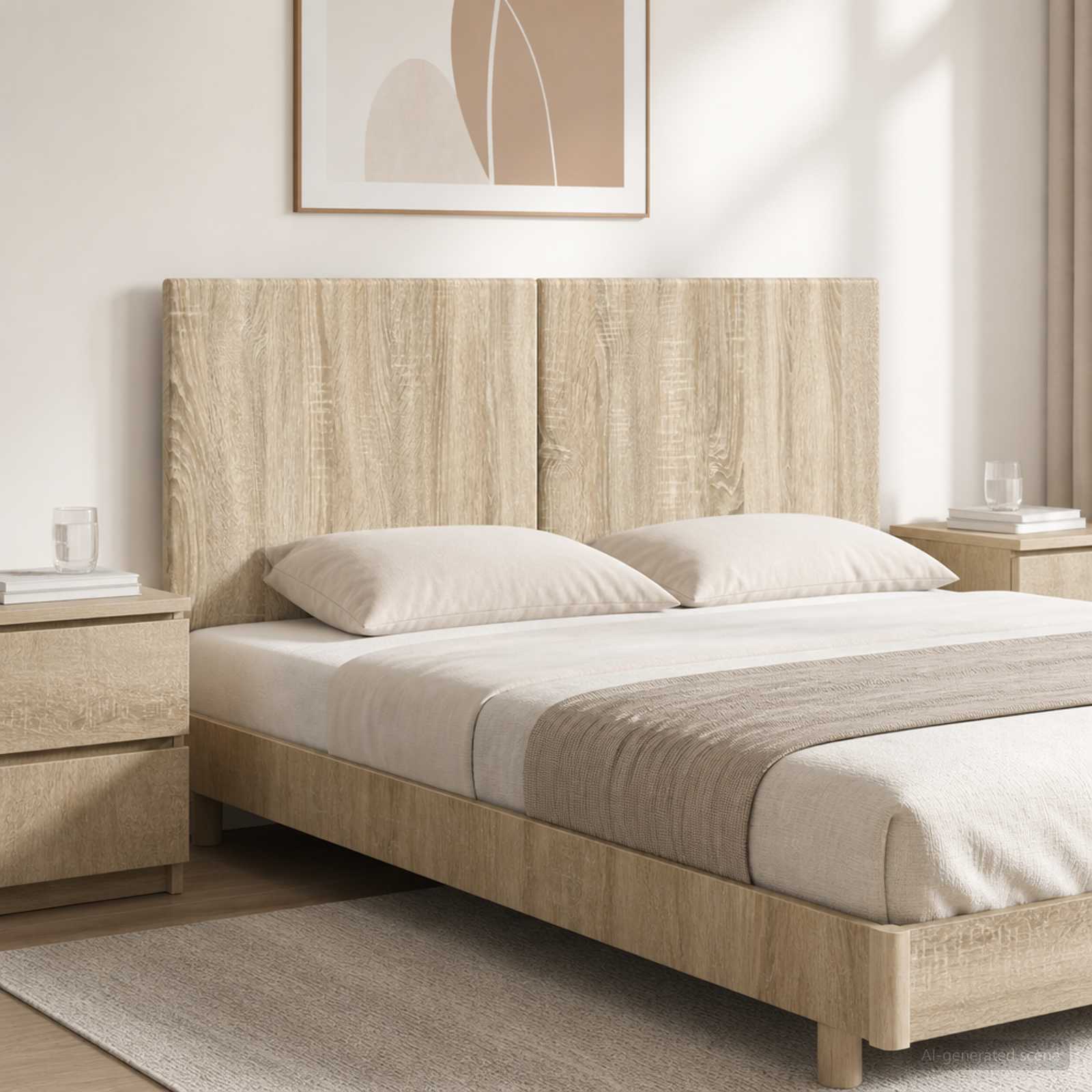 Wall-Mounted Headboard BREDA Sonoma Oak Engineered Wood