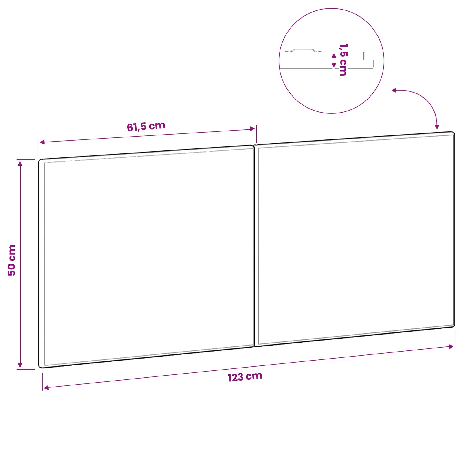 Wall-Mounted Headboard BREDA Sonoma Oak Engineered Wood