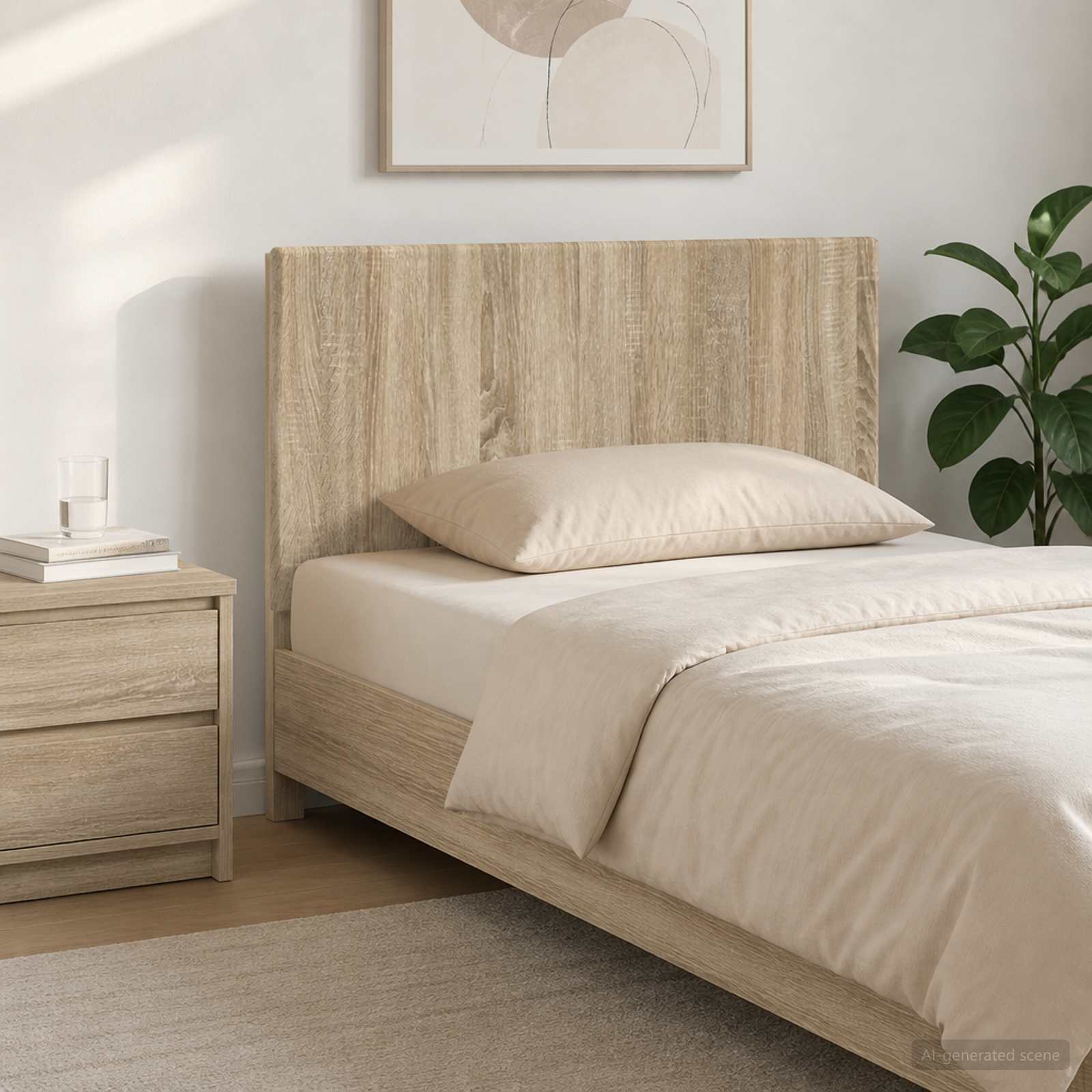 Wall-Mounted Headboard BREDA Sonoma Oak Engineered Wood