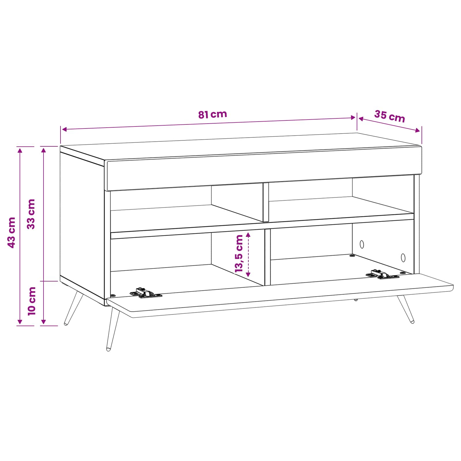 LED TV Cabinet White Engineered Wood