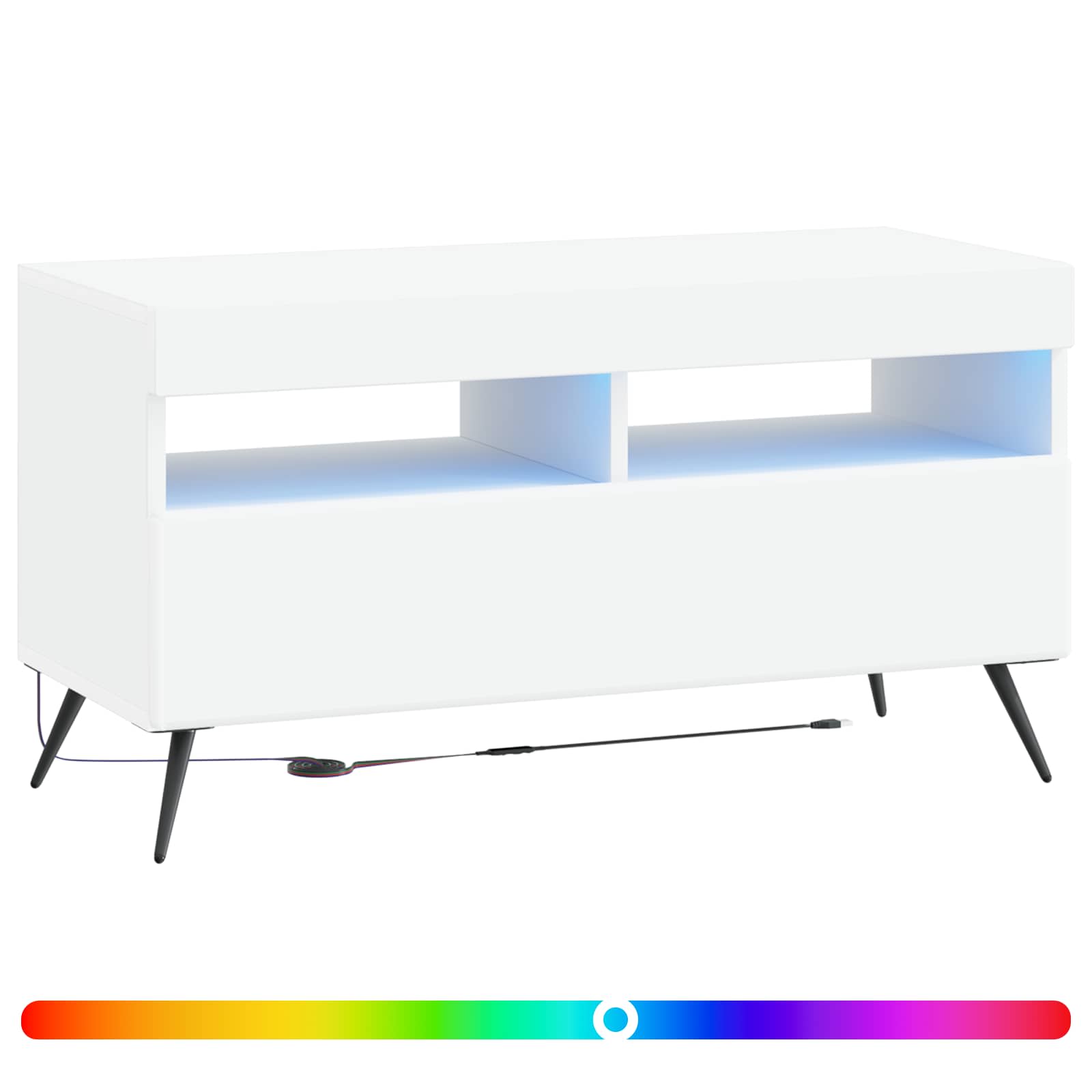 LED TV Cabinet White Engineered Wood