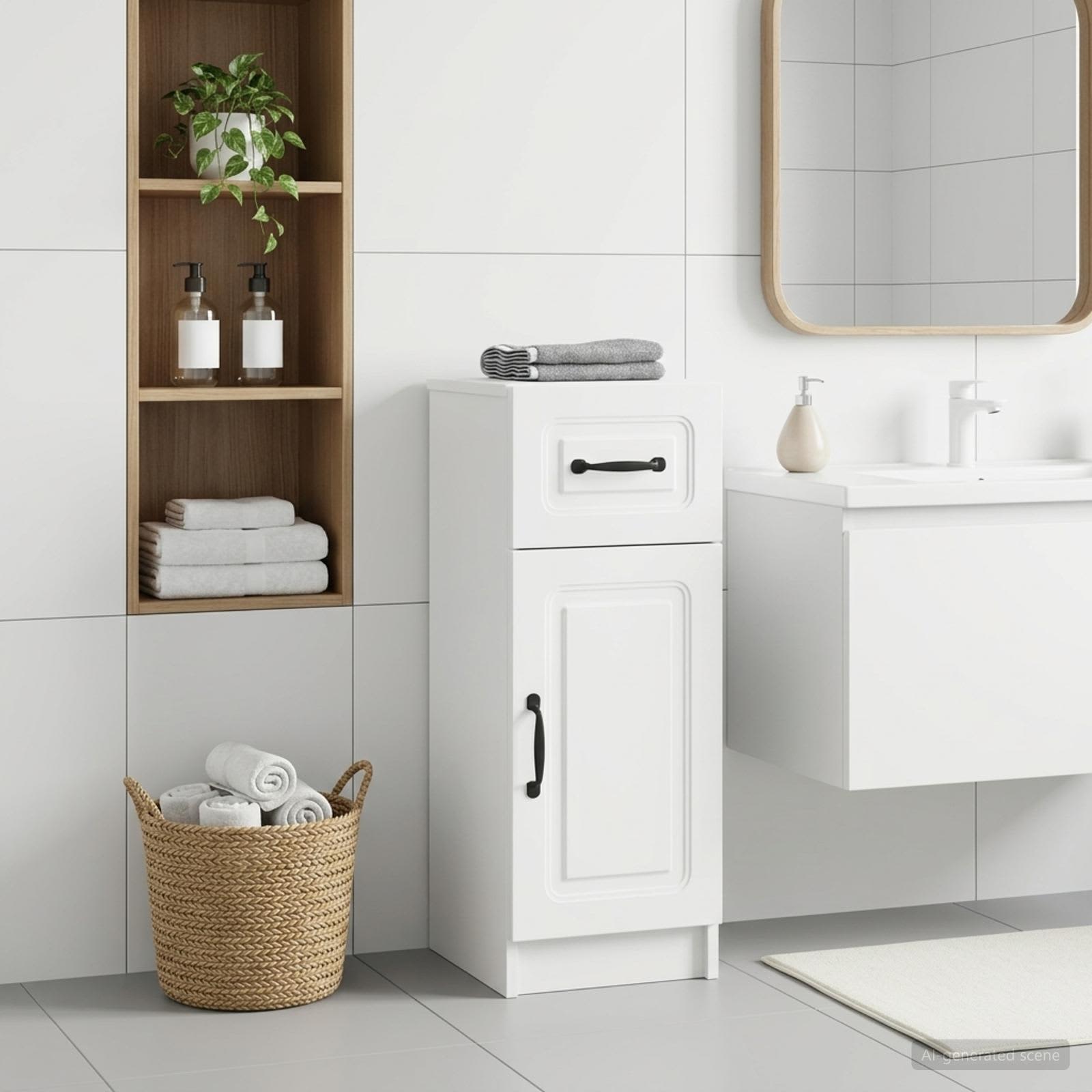 Bathroom Storage Cabinet UTRECHT White 30 x 31 x 77 cm