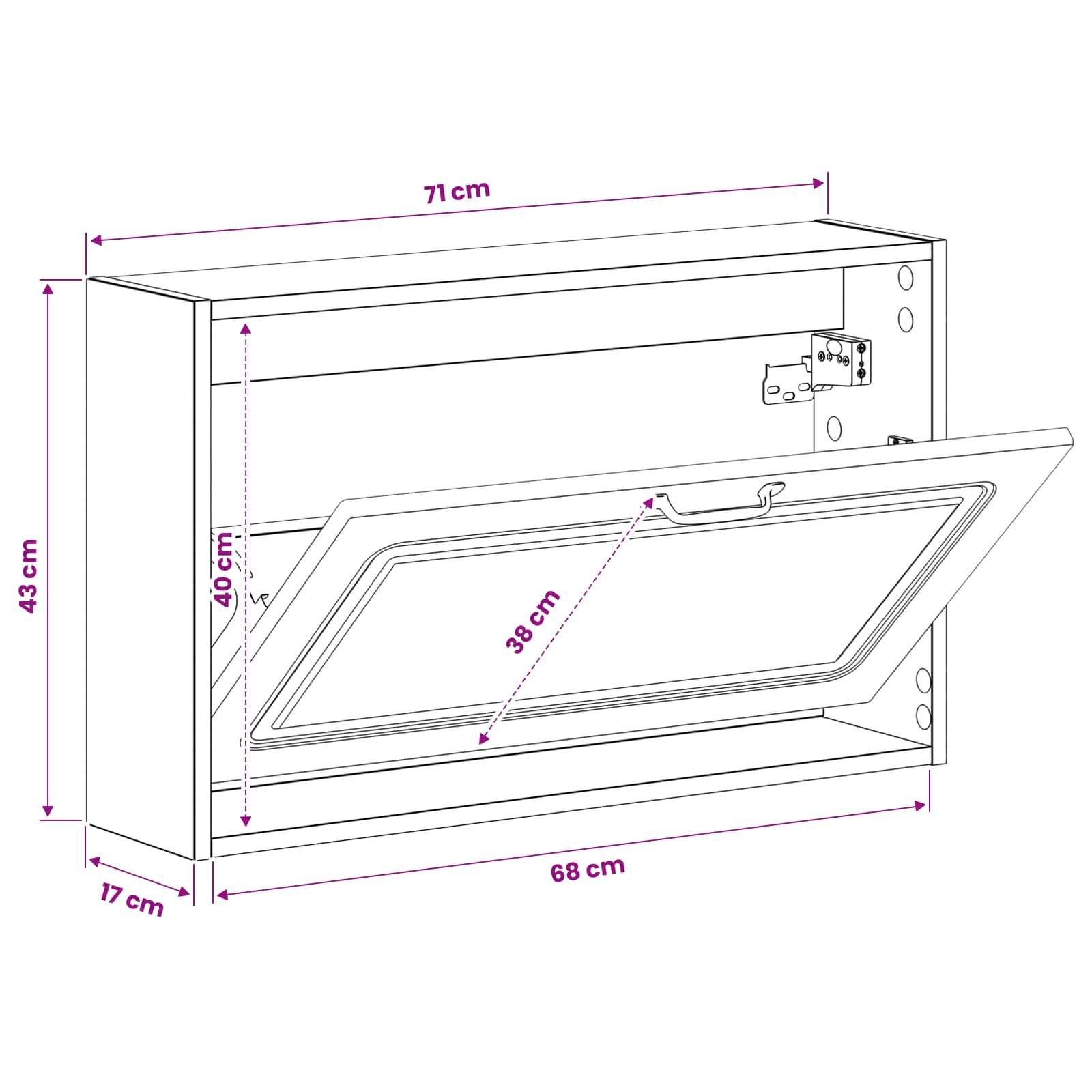 Wall-Mounted Shoe Cabinet UTRECHT 71 x 17 x 43 cm White