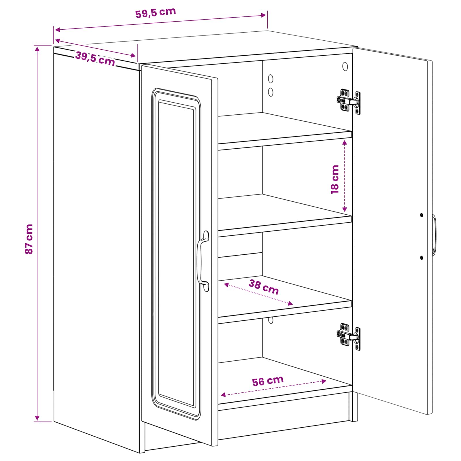 Shoe Cabinet UTRECHT 59.5 x 39.5 x 87 cm Engineered Wood White